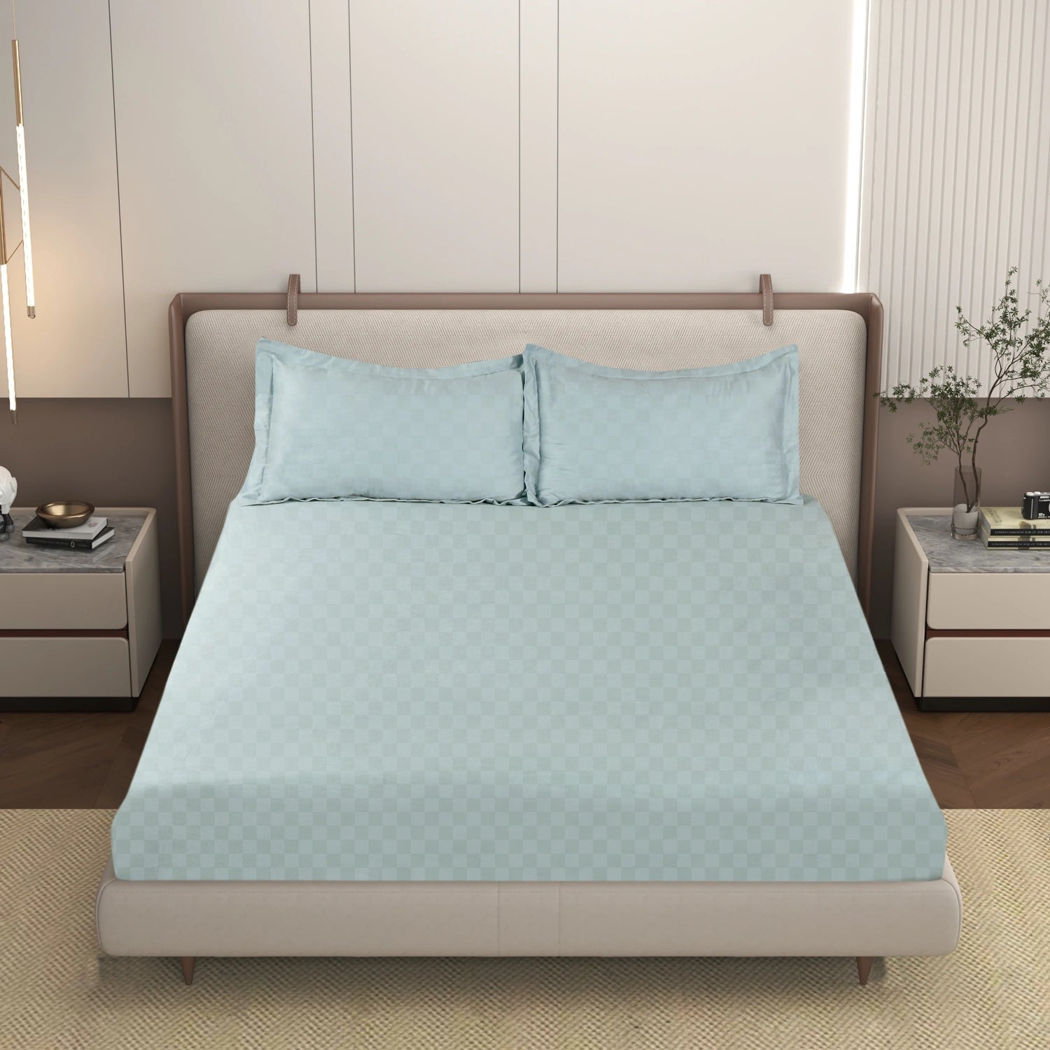 AVA - Dove Grey - Pure Cotton Jacquard King Bedsheet (108×108 inches)