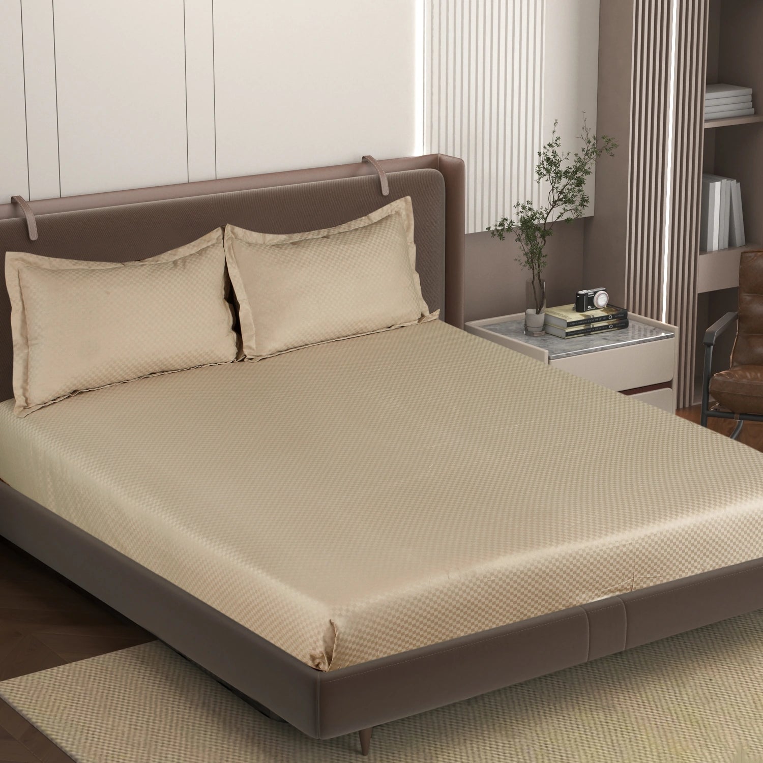 AVA - Dunes - Pure Cotton Jacquard King Bedsheet (108×108 inches)