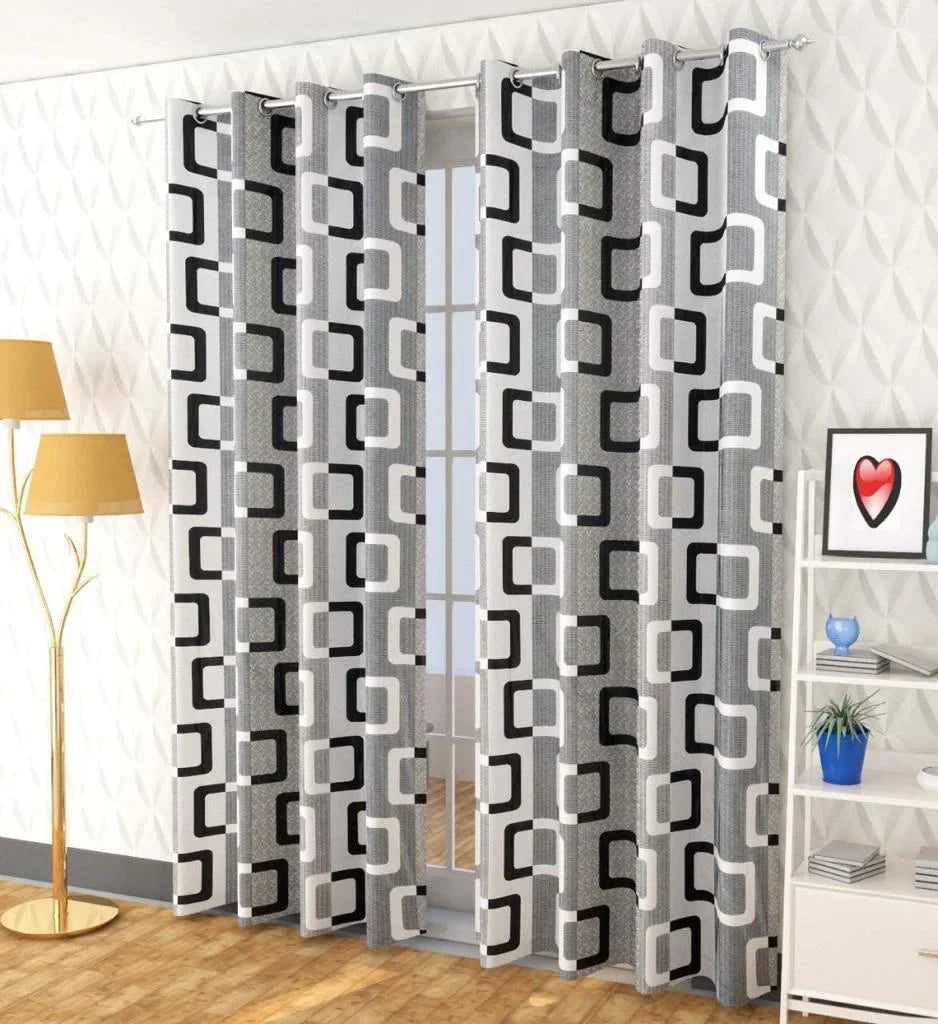 Abstract - Light Grey Curtains (Set of 2)