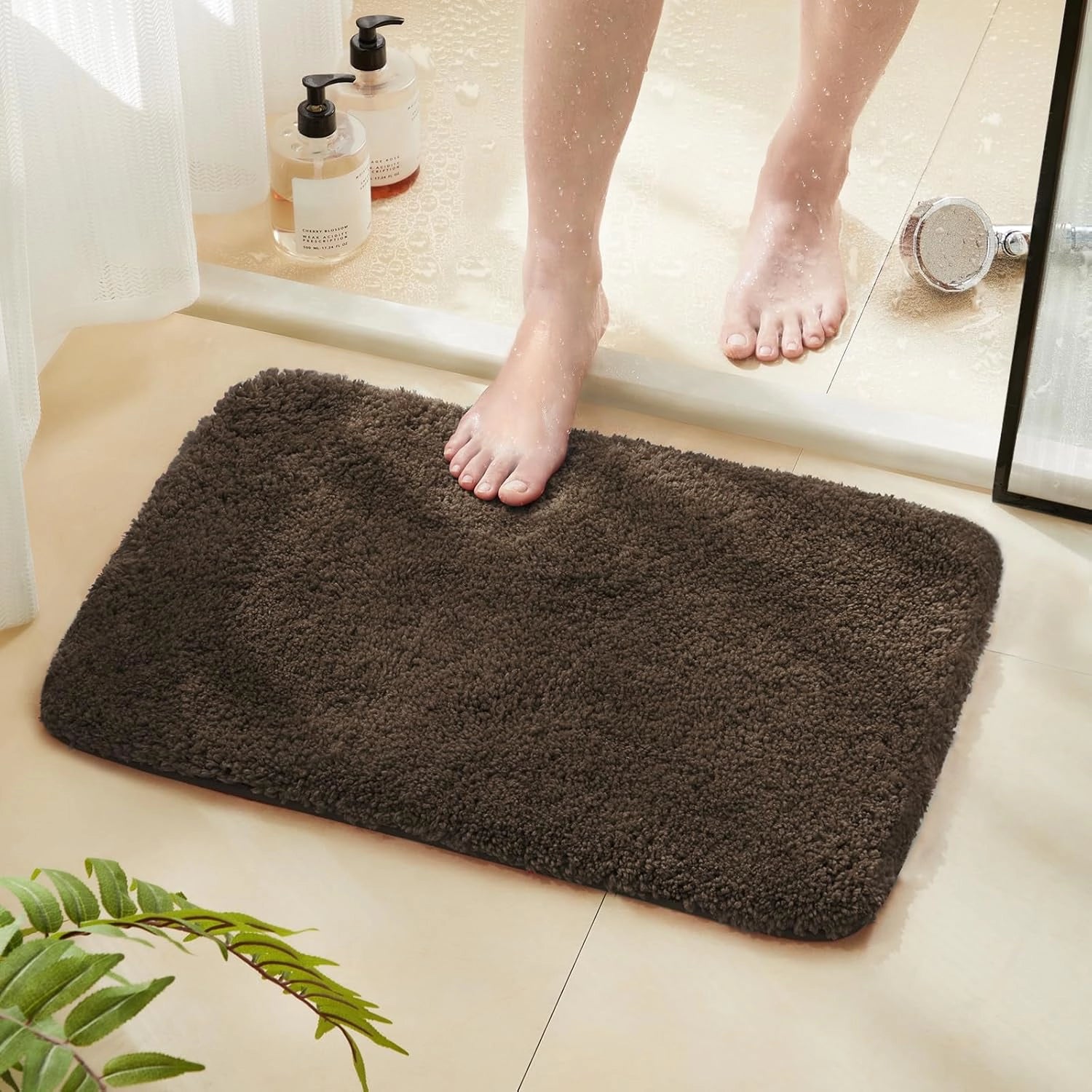 Aura Brown - Anti-Slip Microfibre Doormat (40x60 cm) - Pack of 1