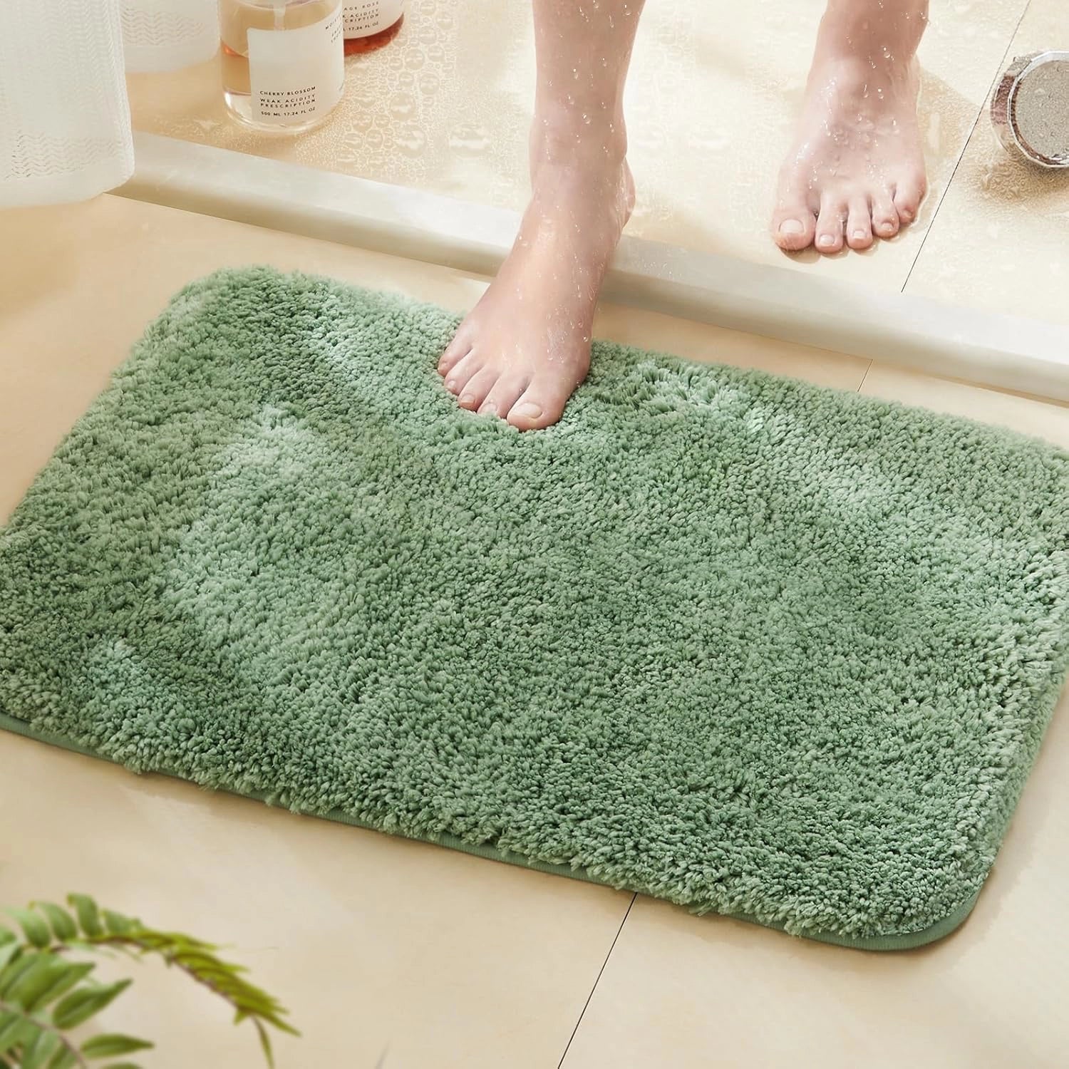 Aura Green - Anti-Slip Microfibre Doormat (40x60 cm) - Pack of 1