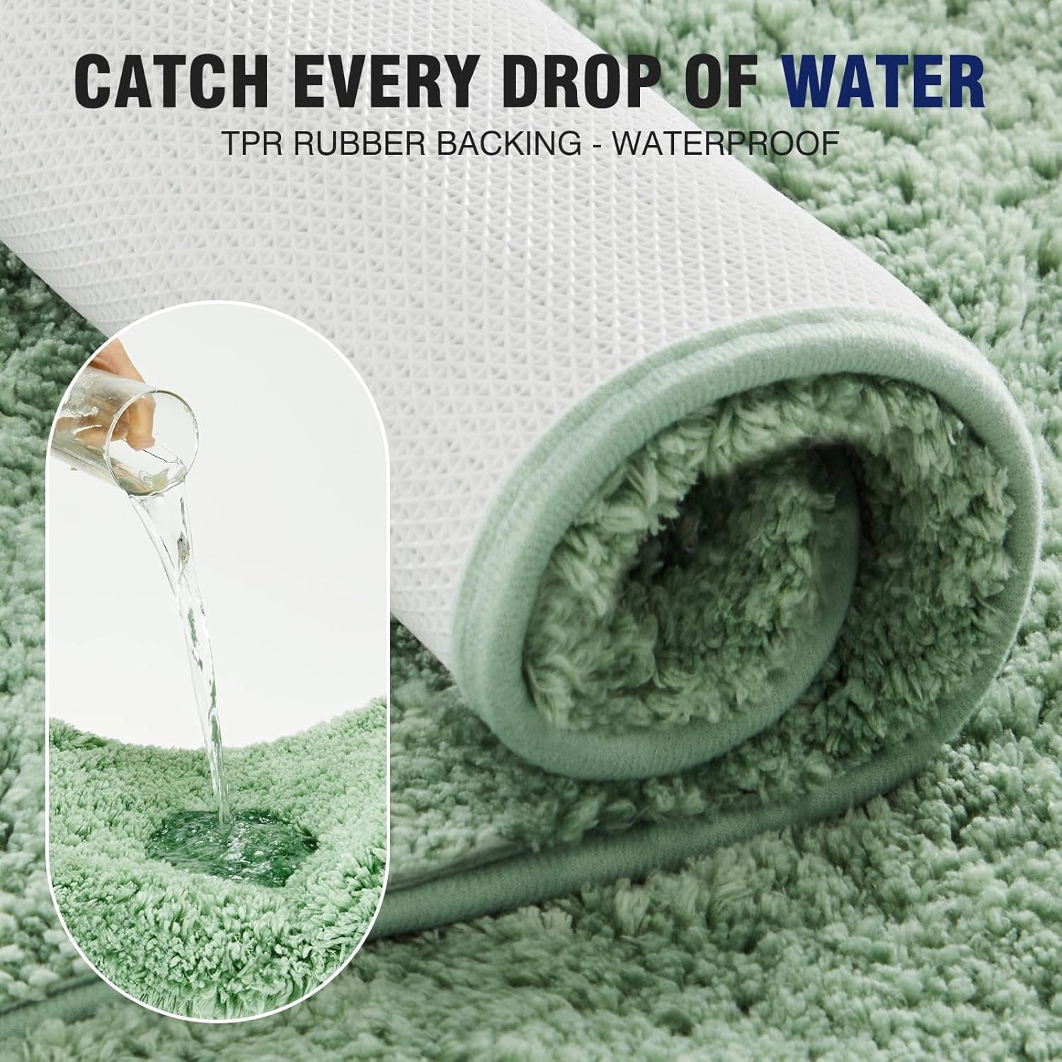 Aura Green - Anti-Slip Microfibre Doormat (40x60 cm) - Pack of 2