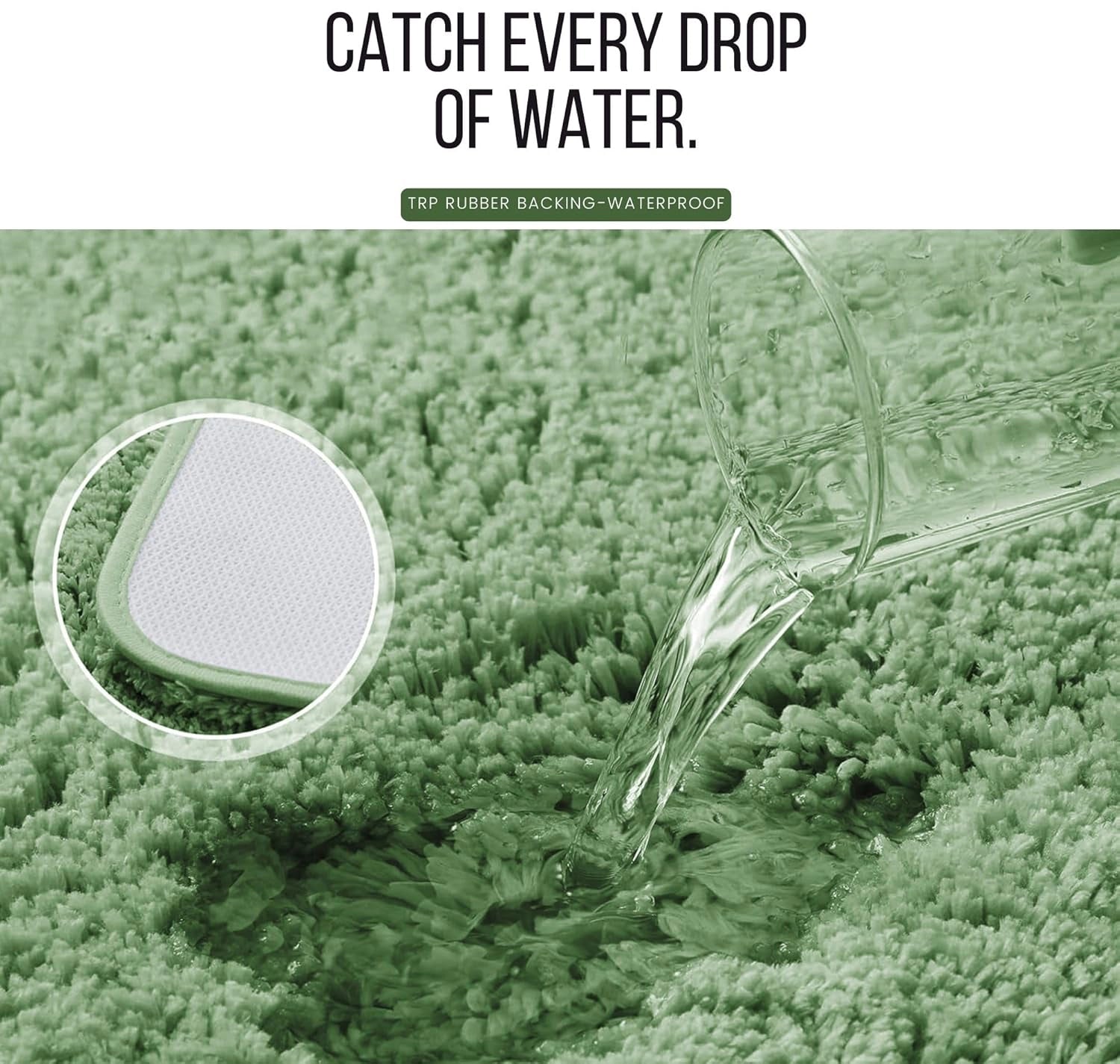 Aura Green - Anti-Slip Microfibre Doormat (40x60 cm) - Pack of 2