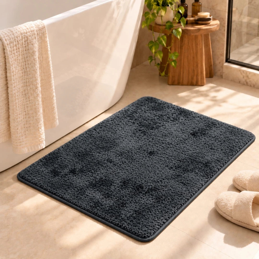 Aura Grey - Anti-Slip Microfibre Doormat (40x60 cm) - Pack of 2