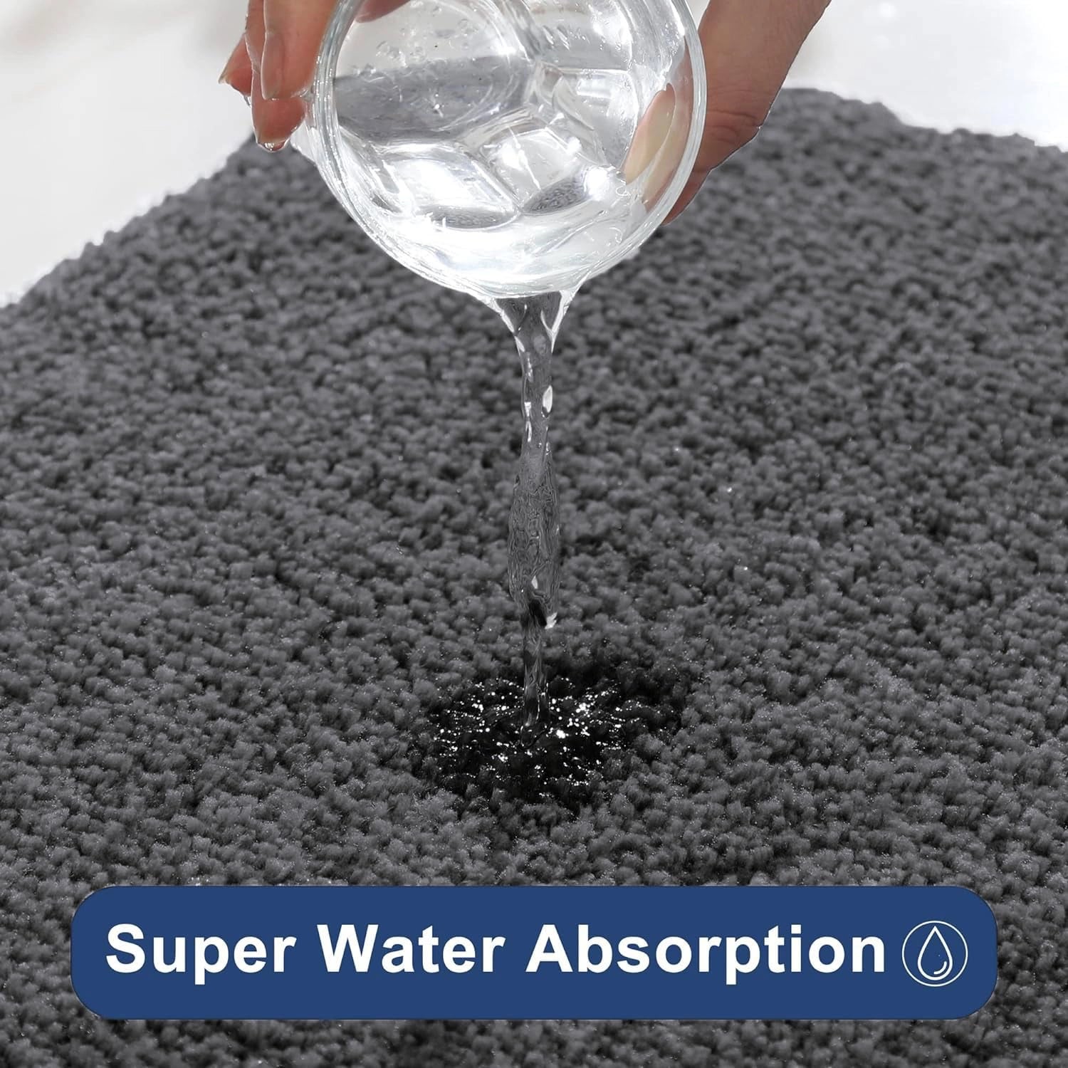 Aura Grey - Anti-Slip Microfibre Doormat (40x60 cm) - Pack of 1