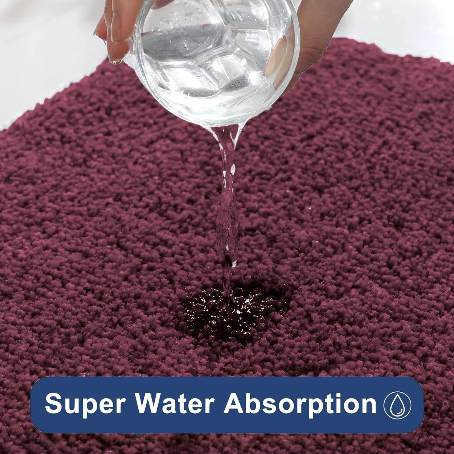 Aura Maroon - Anti-Slip Microfibre Doormat (40x60 cm) - Pack of 1