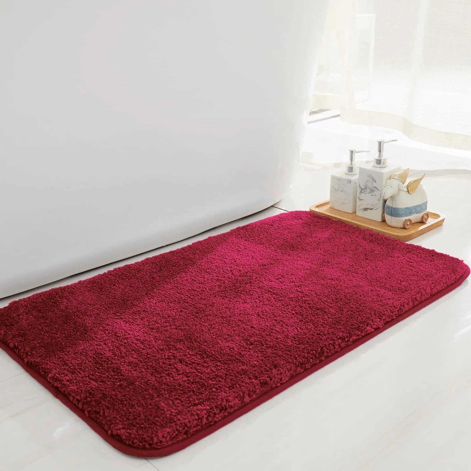 Aura Red - Anti-Slip Microfibre Doormat (40x60 cm) - Pack of 1