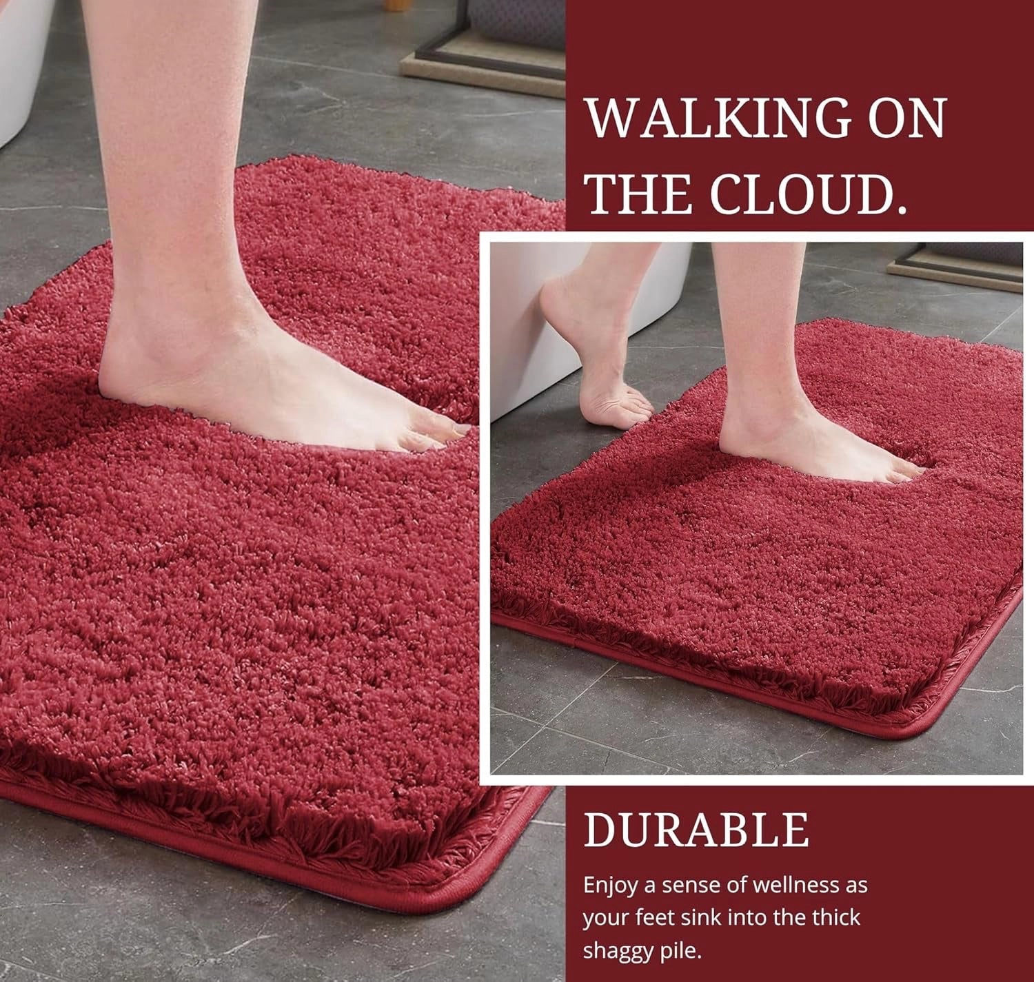 Aura Red - Anti-Slip Microfibre Doormat (40x60 cm) - Pack of 1