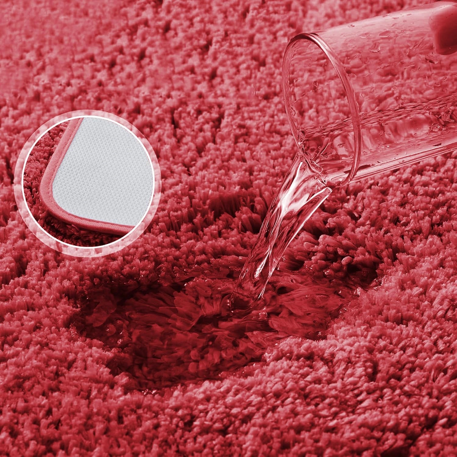 Aura Red - Anti-Slip Microfibre Doormat (40x60 cm) - Pack of 1