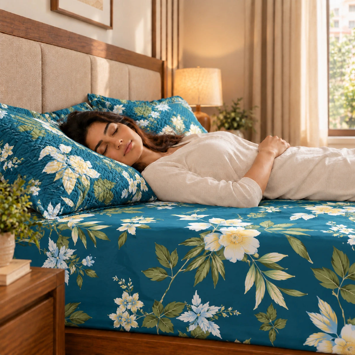 Bianca - 5 Pieces - Quilted Bedding Set (90 x 90 inches)