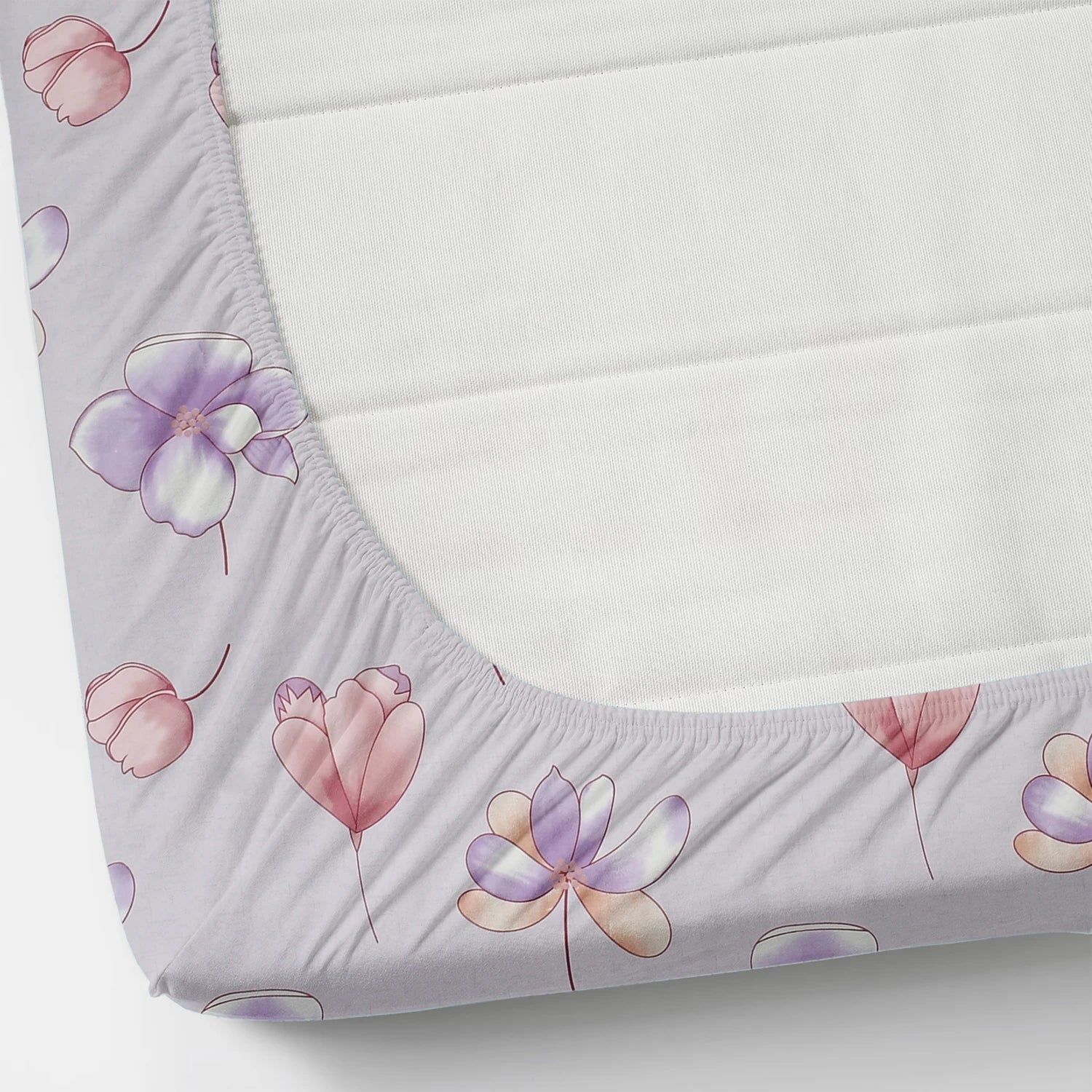 Blush Bloom - Queen/Double - Fitted Bedsheet (76×72 inches)