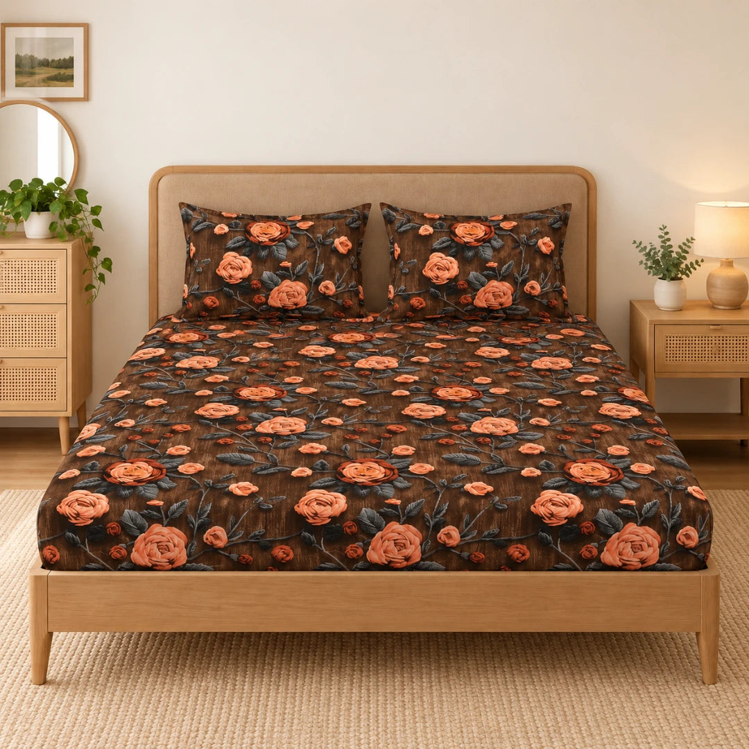 Caramelo - King - 7D Design Fitted Bedsheet (78×72 inches)