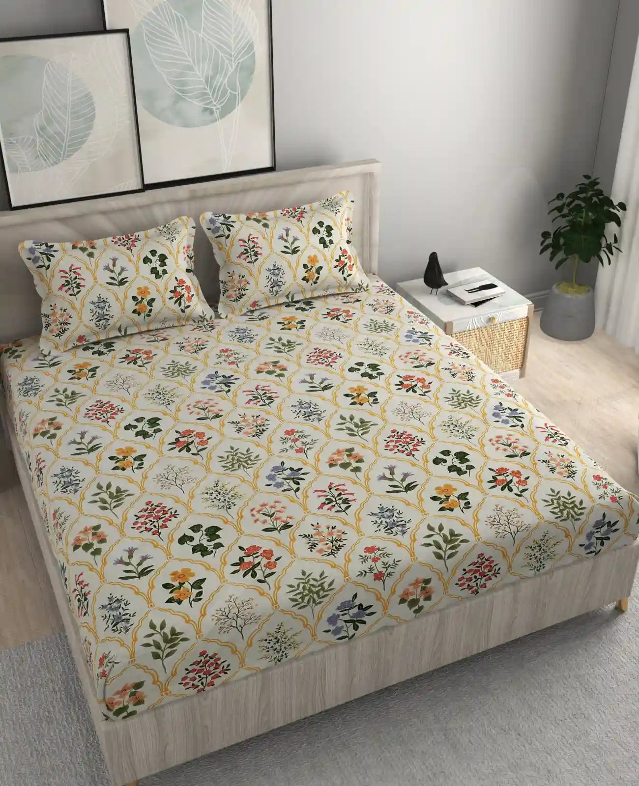 Ceramica - Queen/Double - Fitted Bedsheet (76×72 inches)