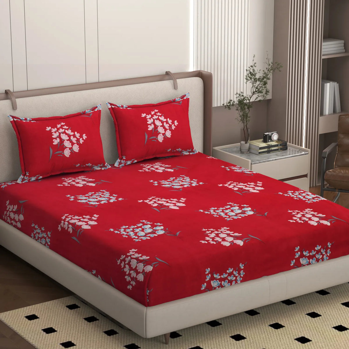 Cherry - King - Fitted Bedsheet (78×72 inches)