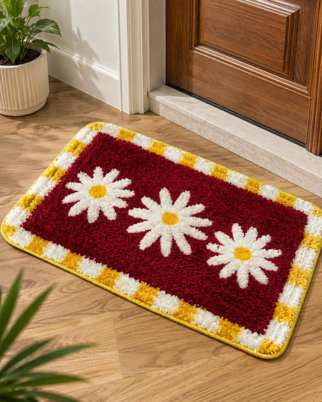 Daffodils Red - Anti-Slip Microfibre Doormat (40x60 cm)