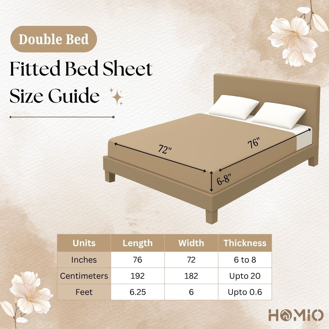 Cocomelo - Queen/Double - Fitted Bedsheet (76×72 inches)
