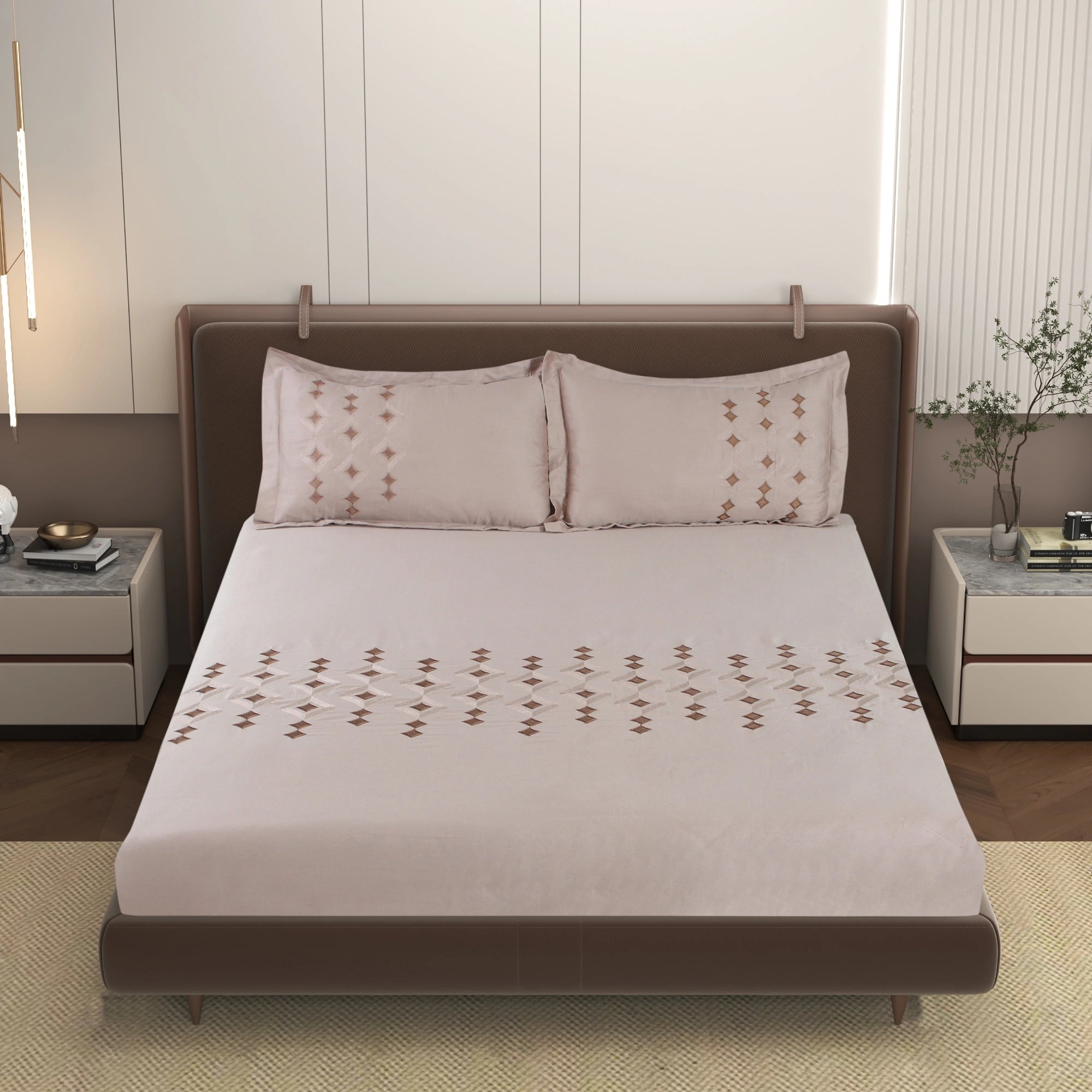 EDEN - Gem Truffle - Pure Cotton King Bedsheet (108×108 inches)