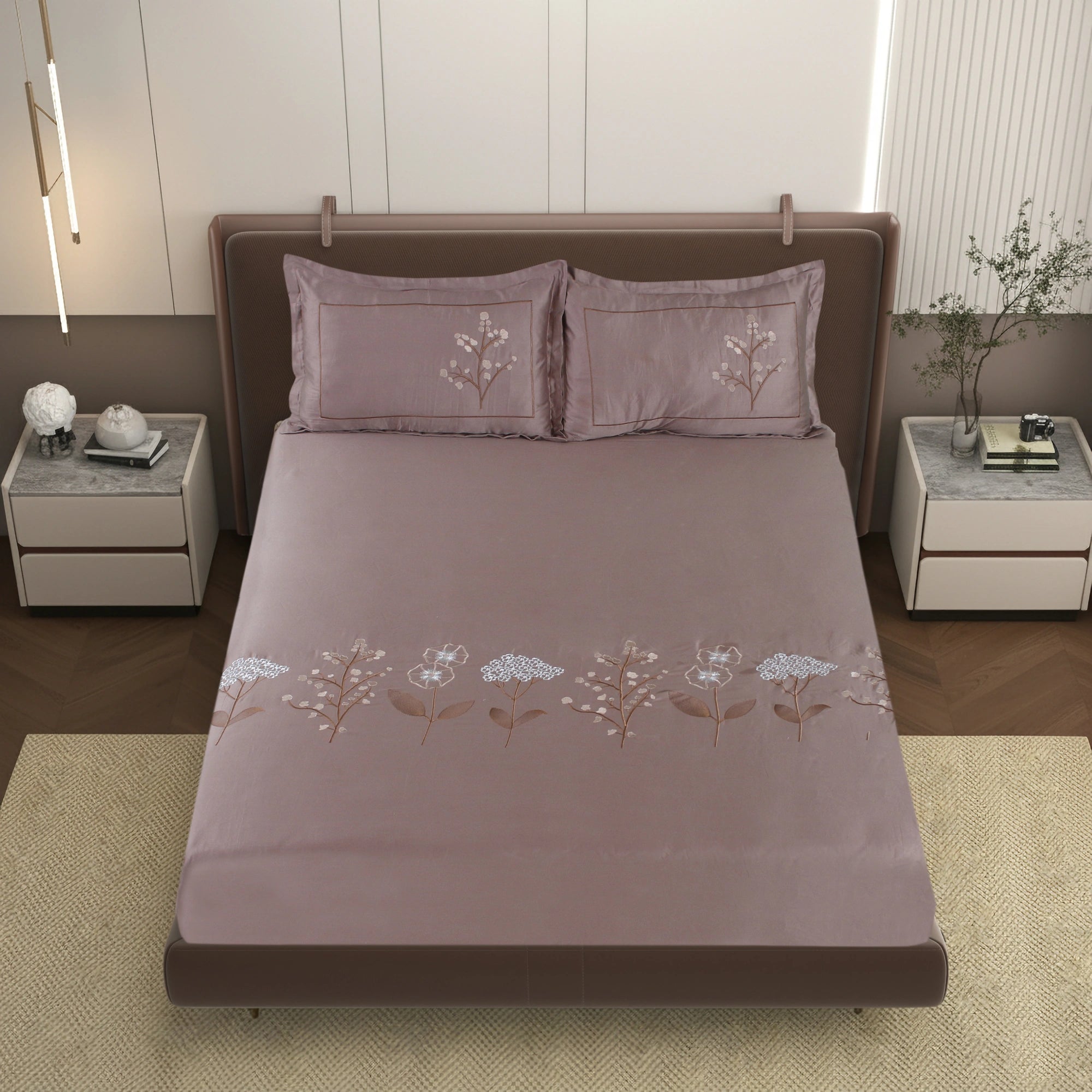 EDEN - Petra Mocha - Pure Cotton King Bedsheet (108×108 inches)