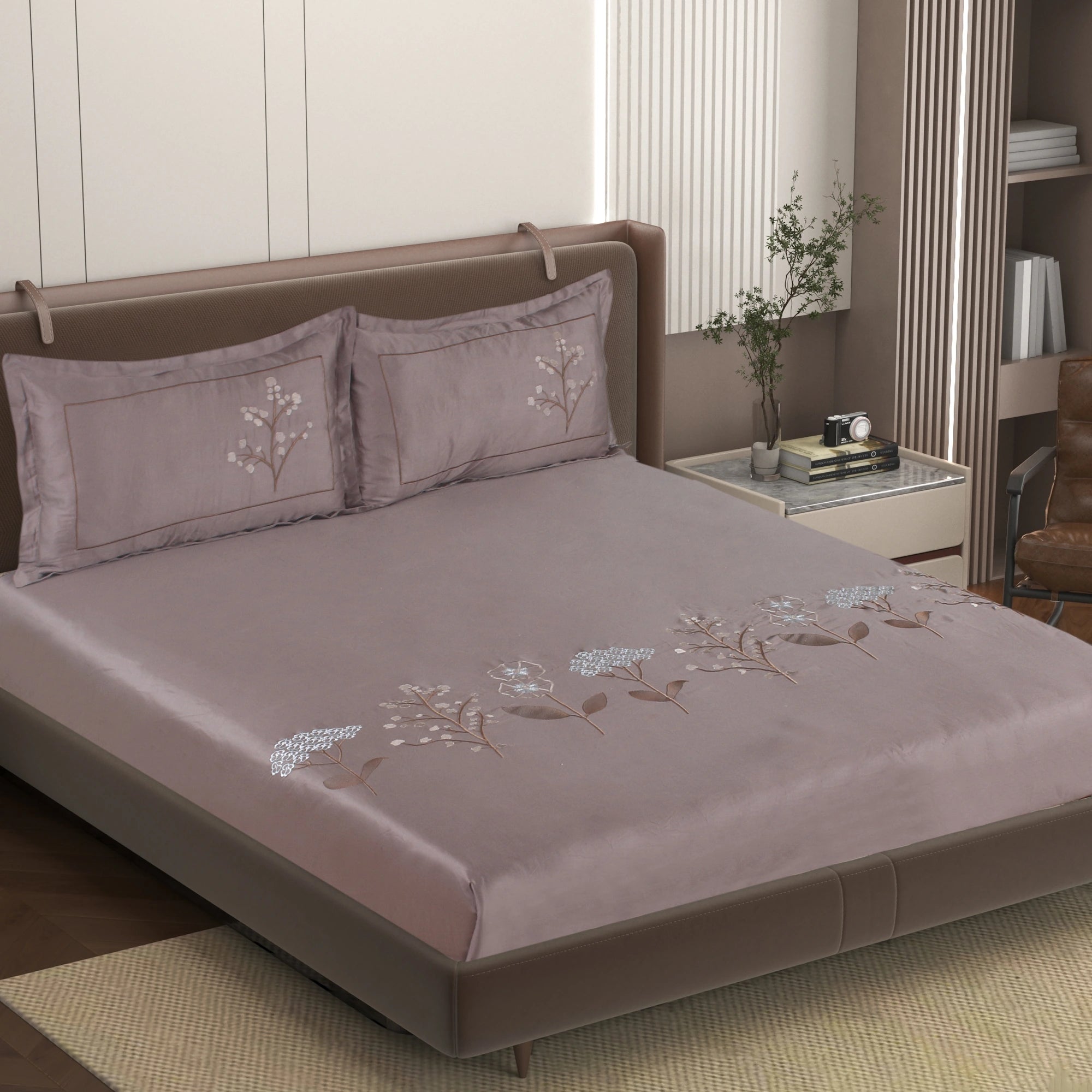 EDEN - Petra Mocha - Pure Cotton King Bedsheet (108×108 inches)