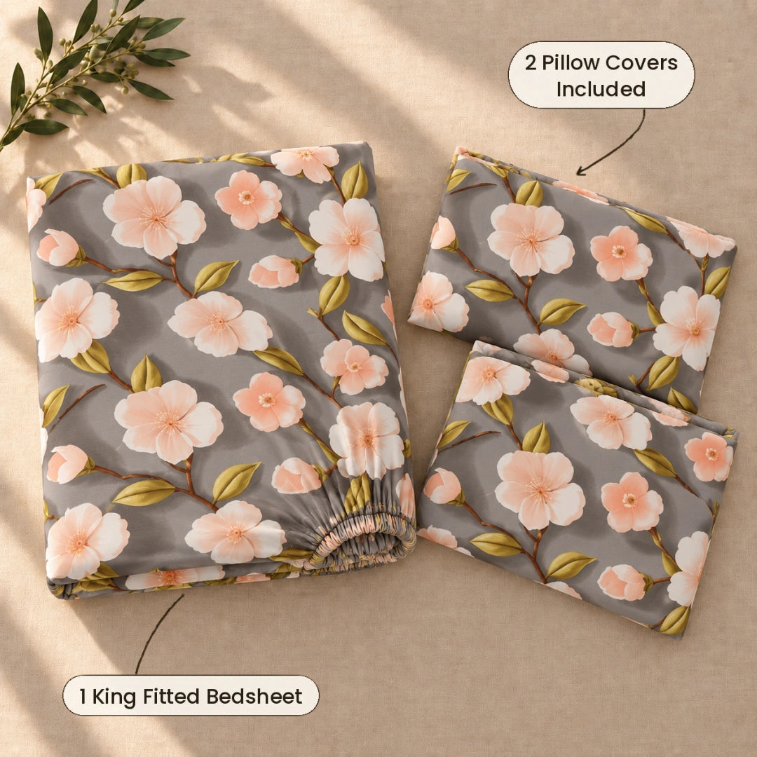Elona - King - 7D Design Fitted Bedsheet (78×72 inches)
