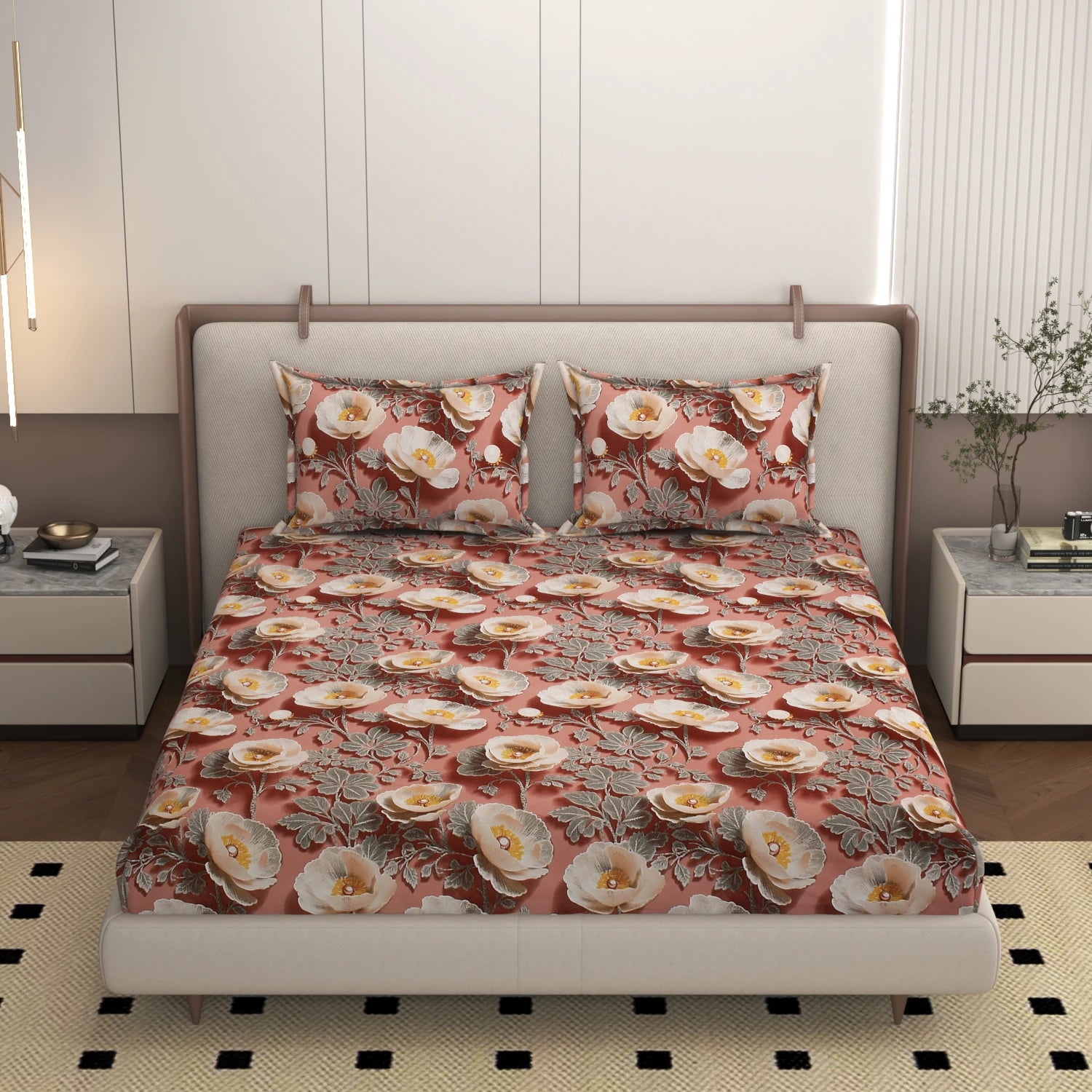 Eva - King - 7D Design Fitted Bedsheet (78×72 inches)