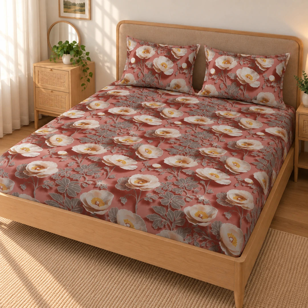 Eva - King - 7D Design Fitted Bedsheet (78×72 inches)