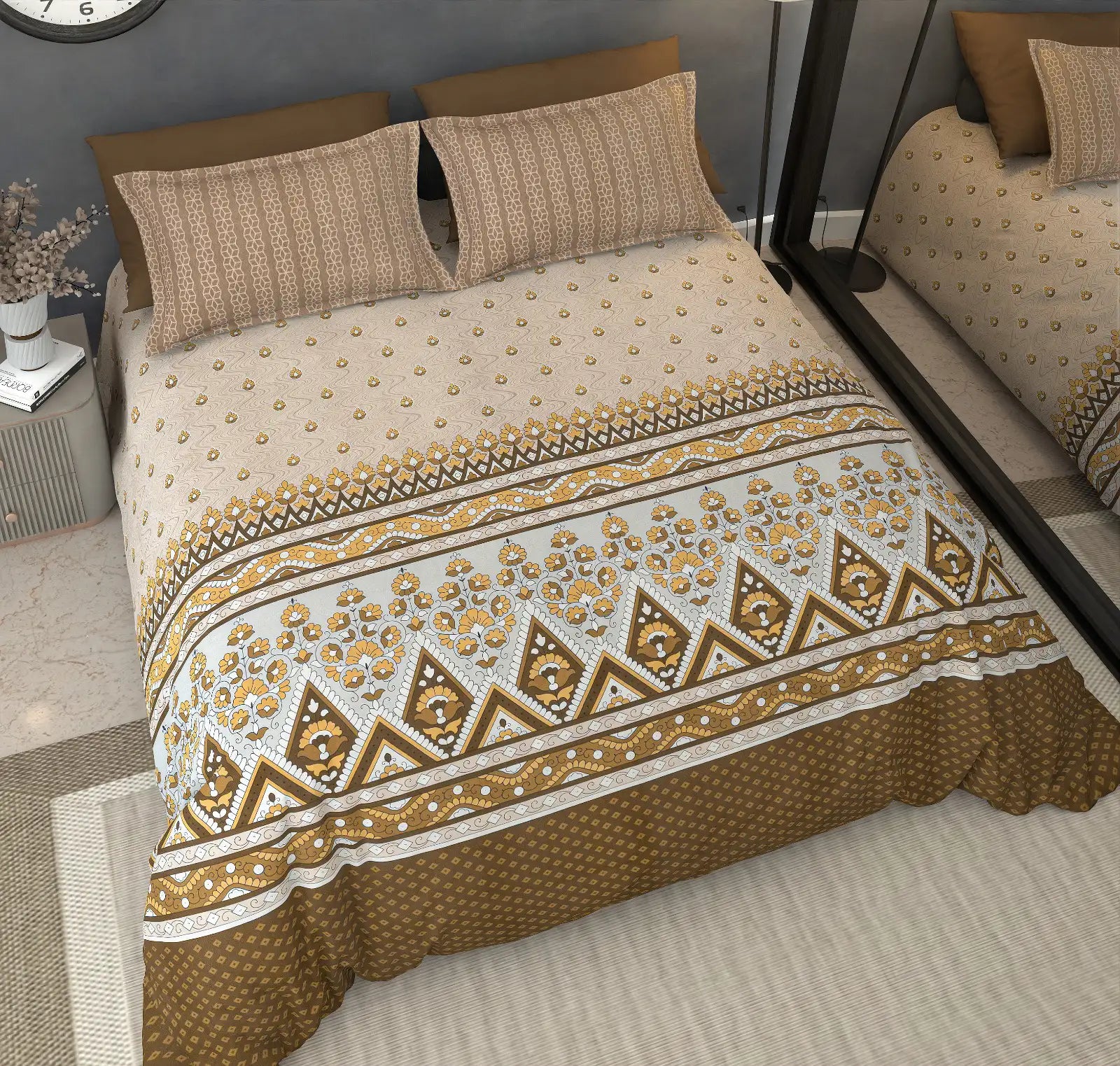 Fairmont Brown - King - 100% Pure Cotton Bedsheet (108×108 inches)