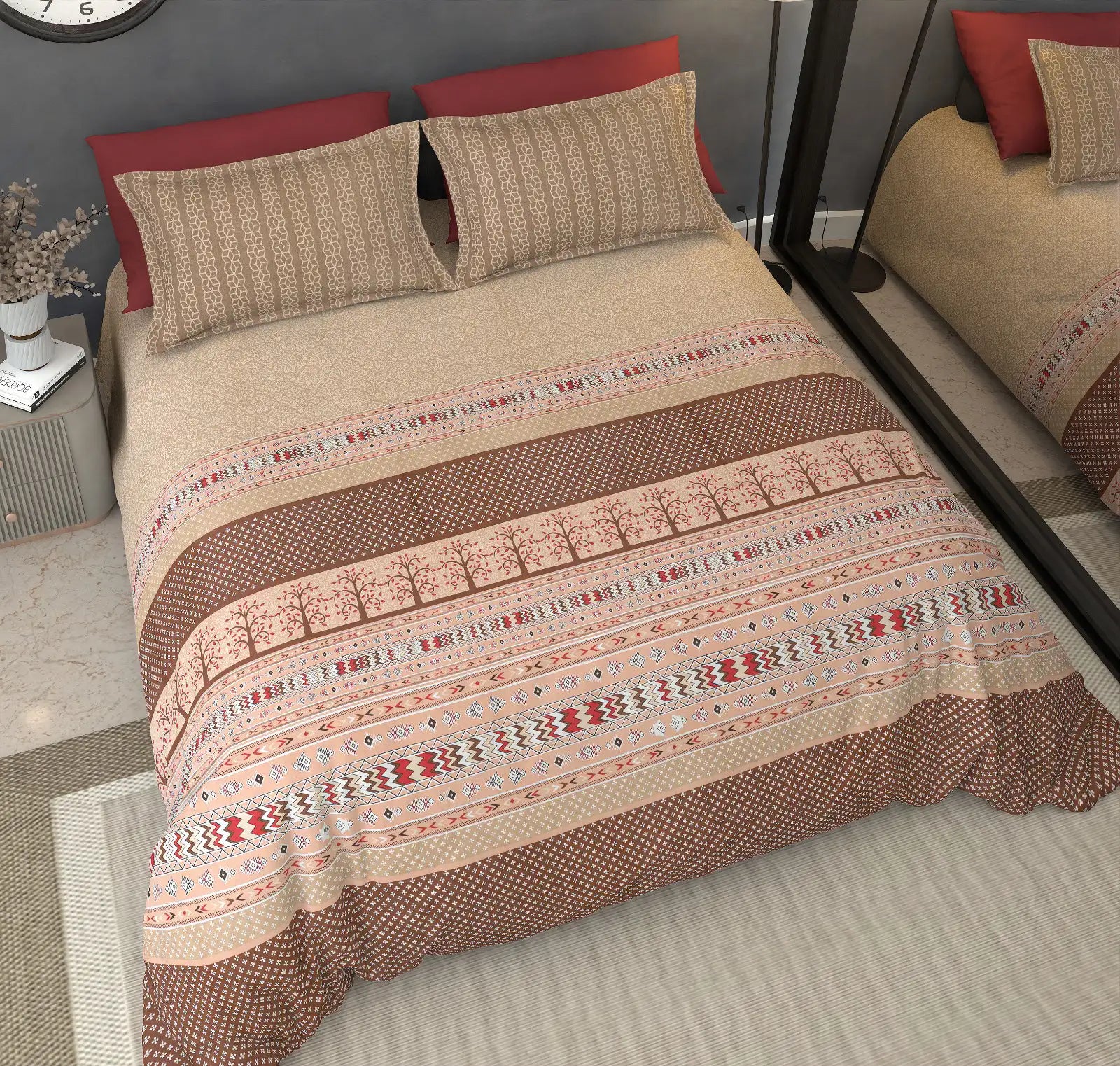 Fairmont Crimson - King - 100% Pure Cotton Bedsheet (108×108 inches)