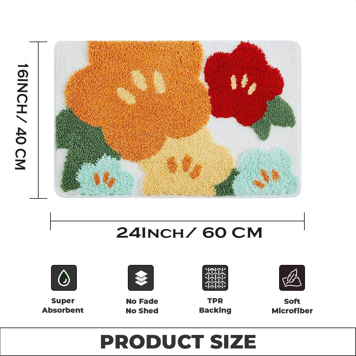 Fedora - Anti-Slip Microfibre Doormat (40x60 cm) - Pack of 1