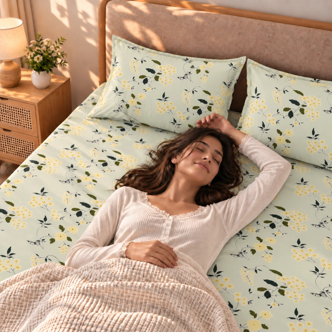 Fiona - Queen/Double - Fitted Bedsheet (76×72 inches)