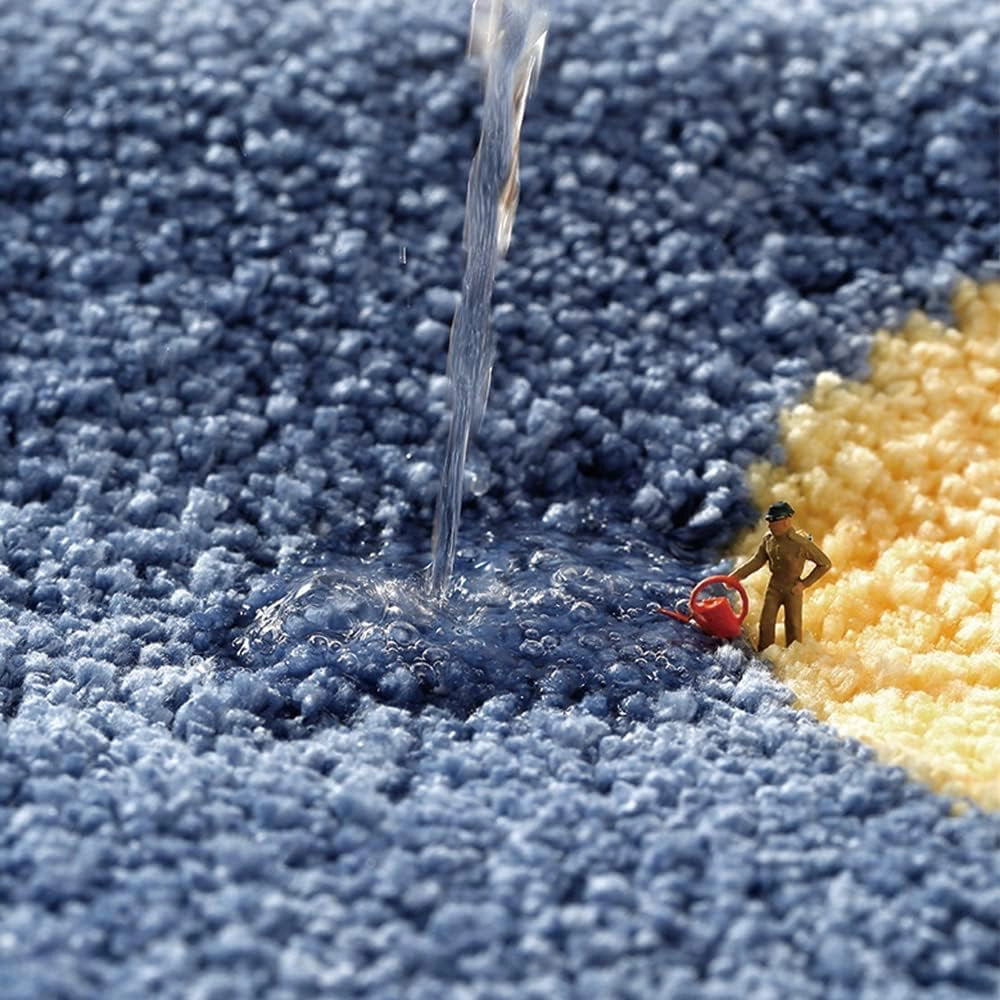 door mats for home showing water being absorbed quickly on soft microfiber surface