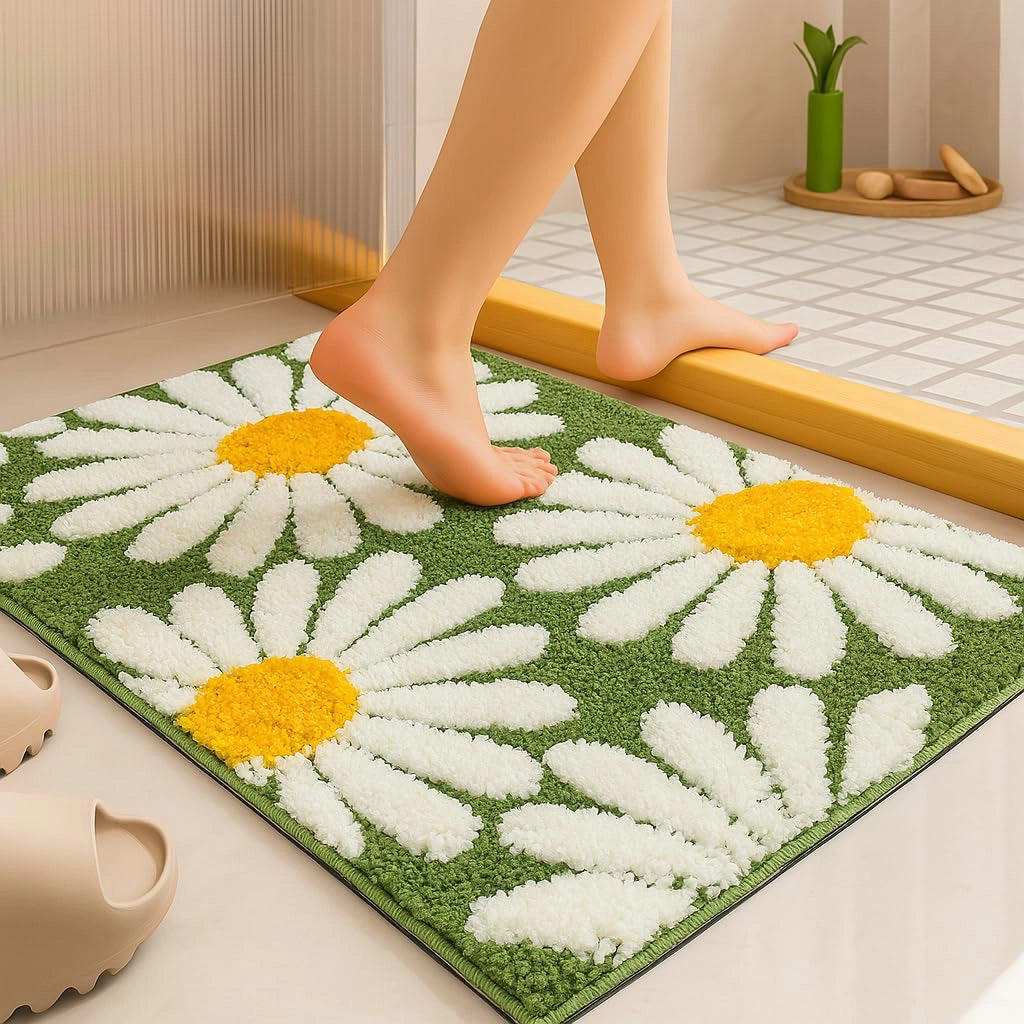 Flora Green - Anti-Slip Microfibre Doormat (40x60 cm) - Pack of 1
