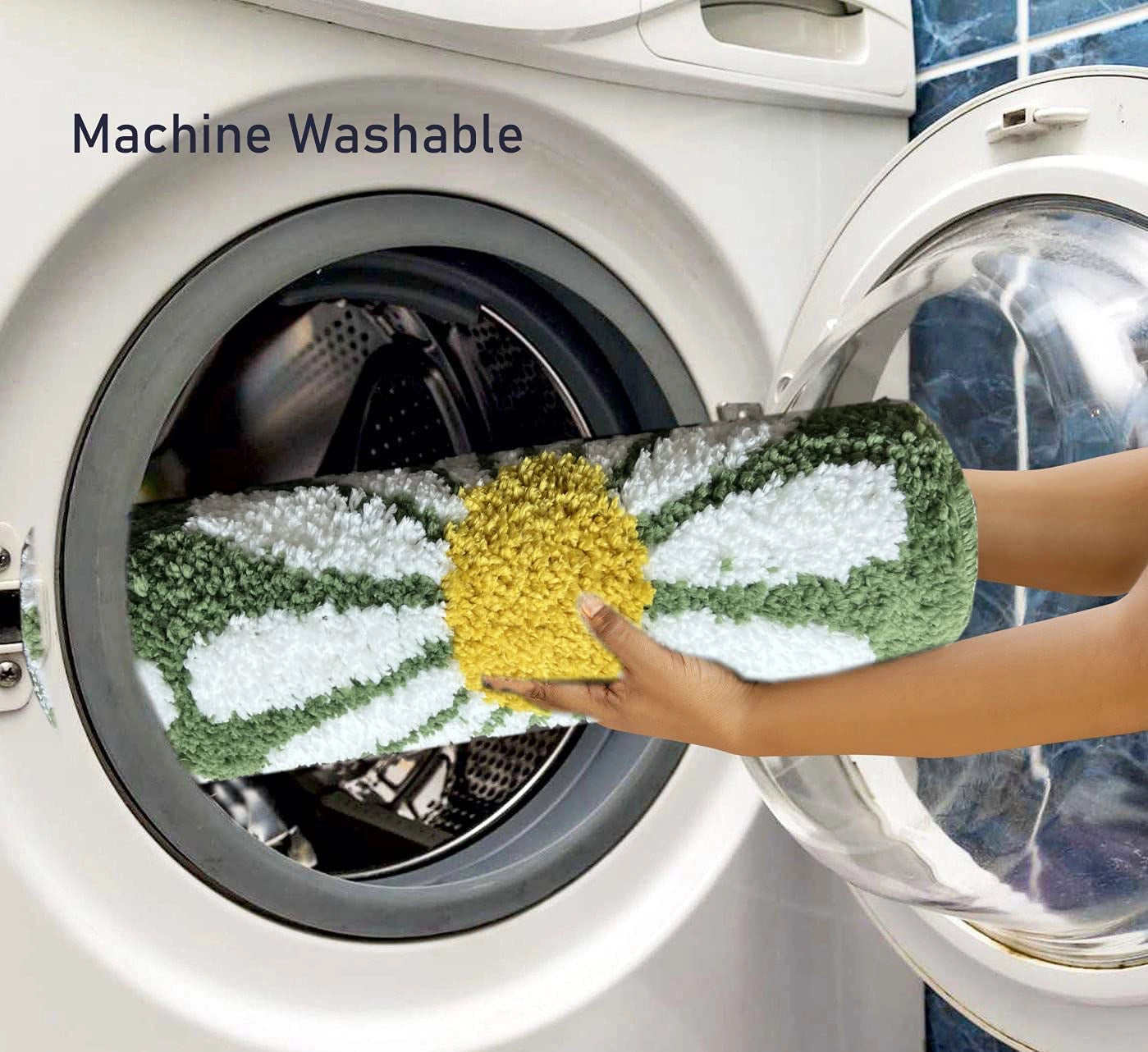 Flora Green - Anti-Slip Microfibre Doormat (40x60 cm) - Pack of 1