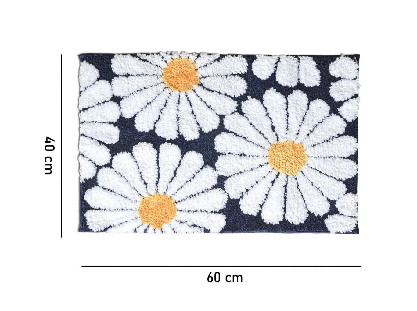 Flora Blue - Anti-Slip Microfibre Doormat (40x60 cm) - Pack of 1