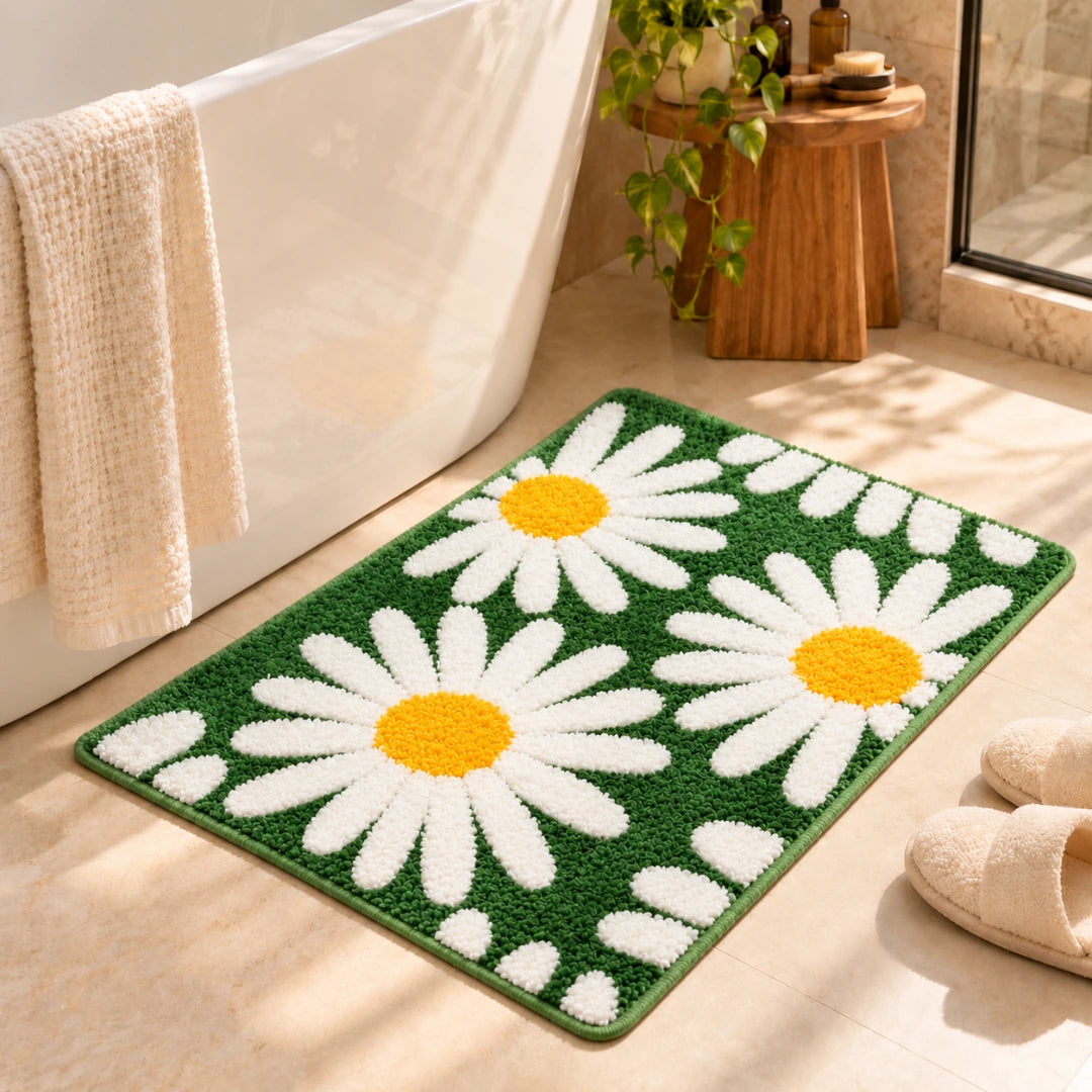 Flora Green - Anti-Slip Microfibre Doormat (40x60 cm) - Pack of 1