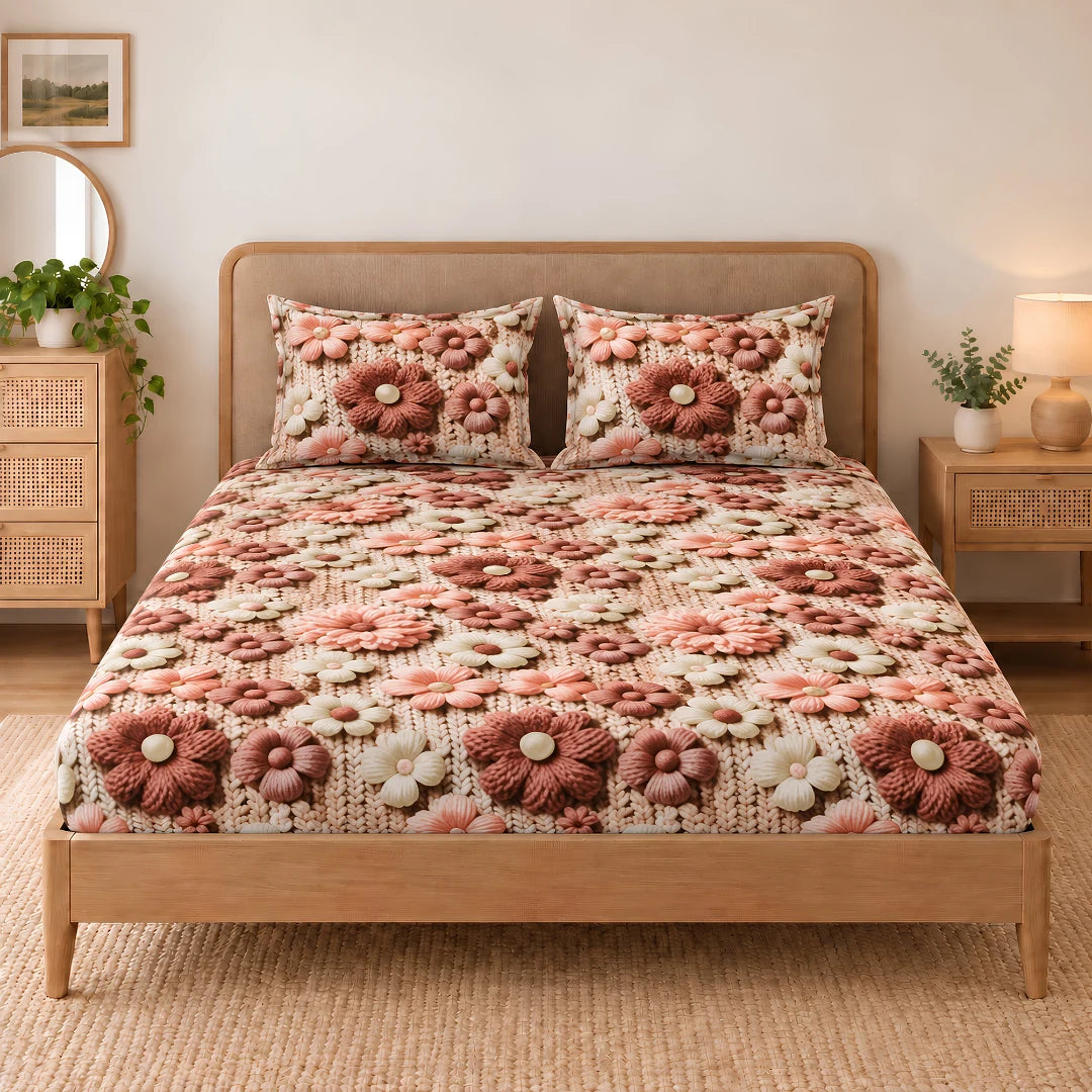 Florina - King - 7D Design Fitted Bedsheet (78×72 inches)