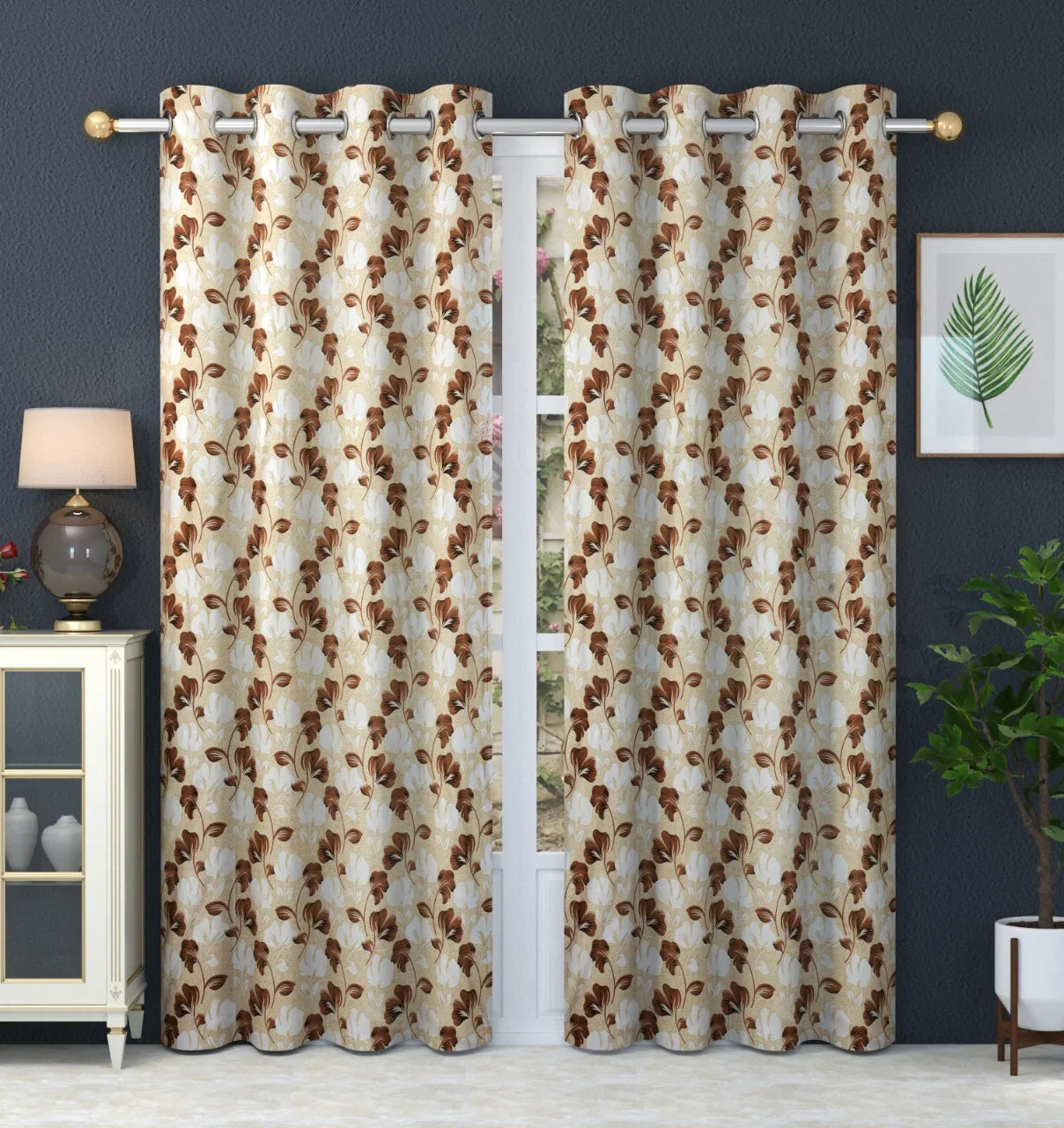 Freesia - Brown Curtains (Set of 2) - Discontinued