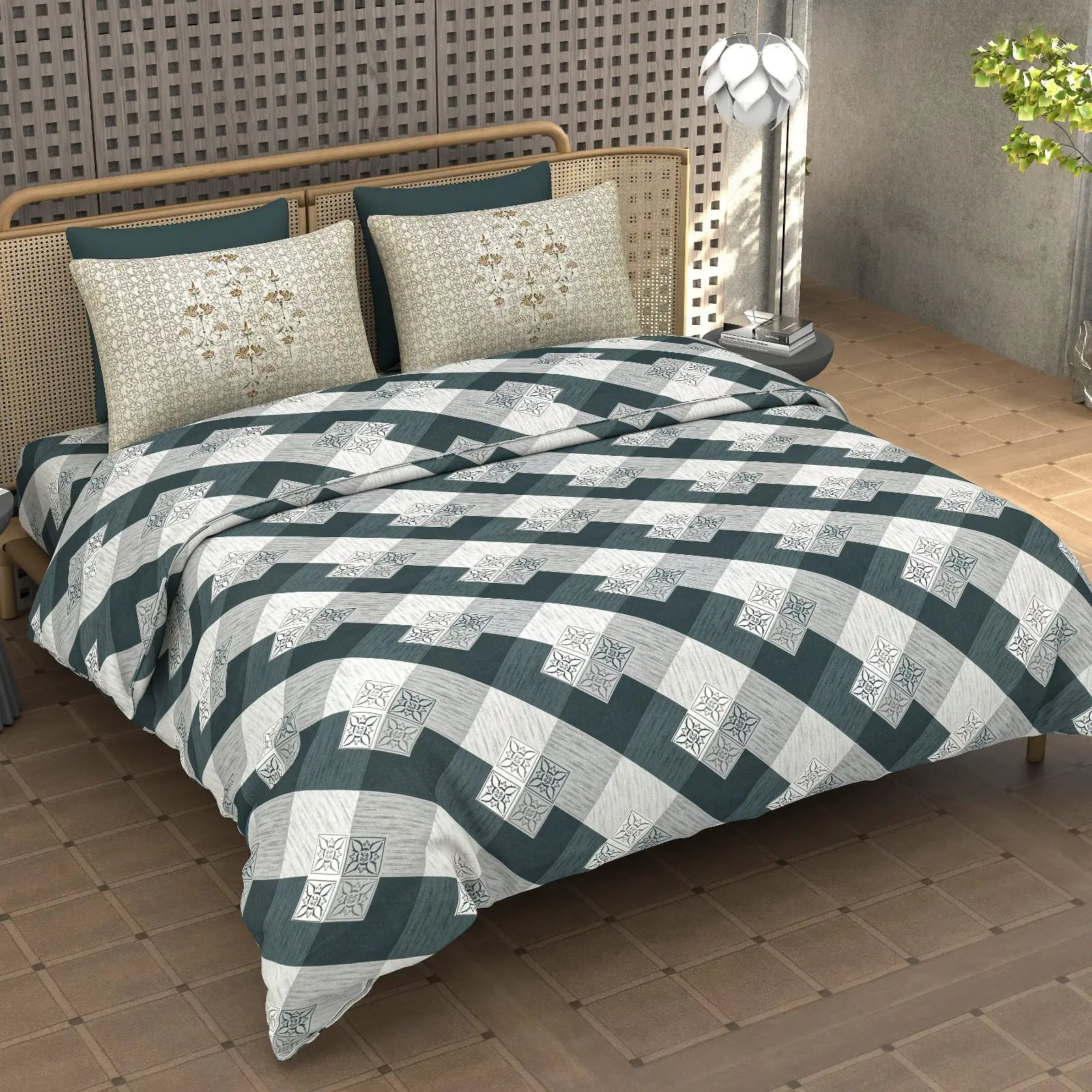 Gemstone Sapphire - King - 100% Pure Cotton Bedsheet (108×108 inches)