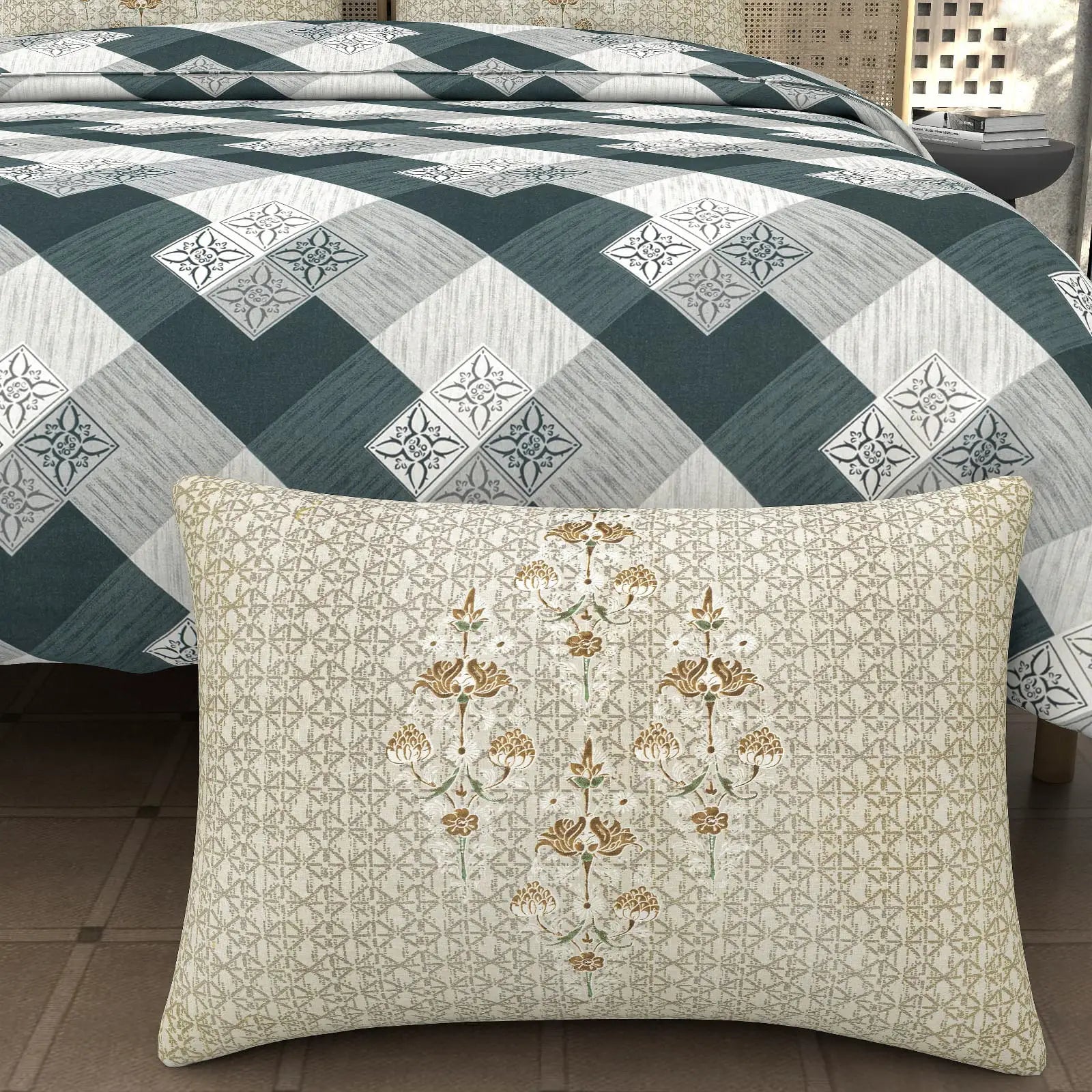Gemstone Sapphire - King - 100% Pure Cotton Bedsheet (108×108 inches)
