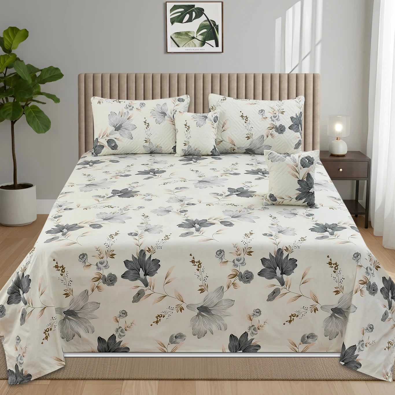 Haley - 5 Pieces - Quilted Bedding Set (90 x 90 inches)