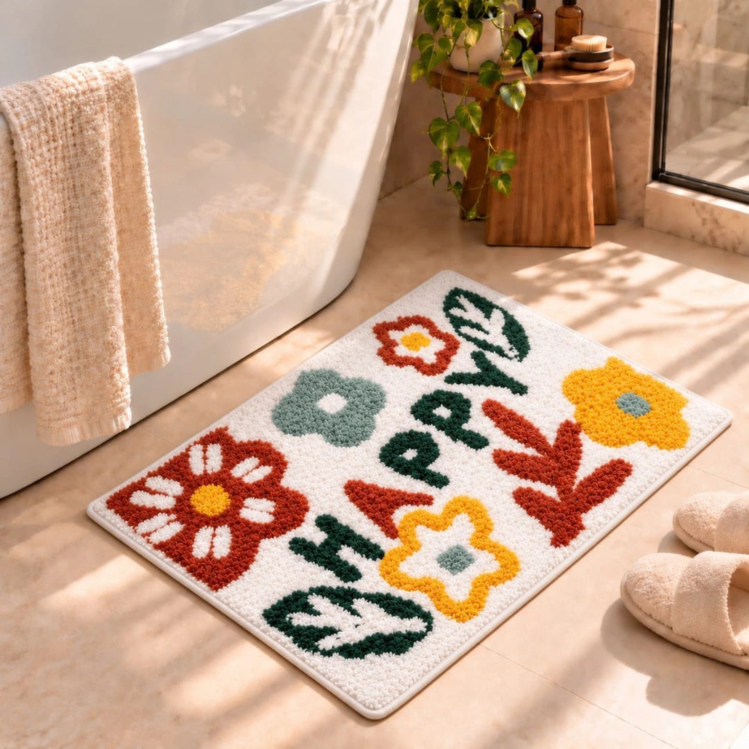 Happy - Anti-Slip Microfibre Doormat (40x60 cm) - Pack of 1