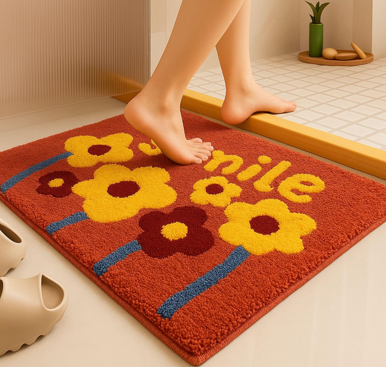 Happy Days - Anti-Slip Microfibre Doormat (40x60 cm) - Pack of 1