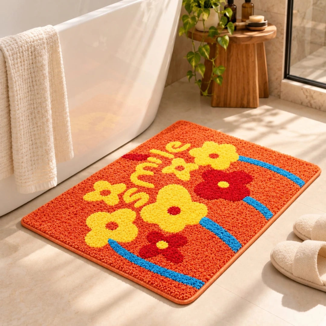 Happy Days - Anti-Slip Microfibre Doormat (40x60 cm) - Pack of 1