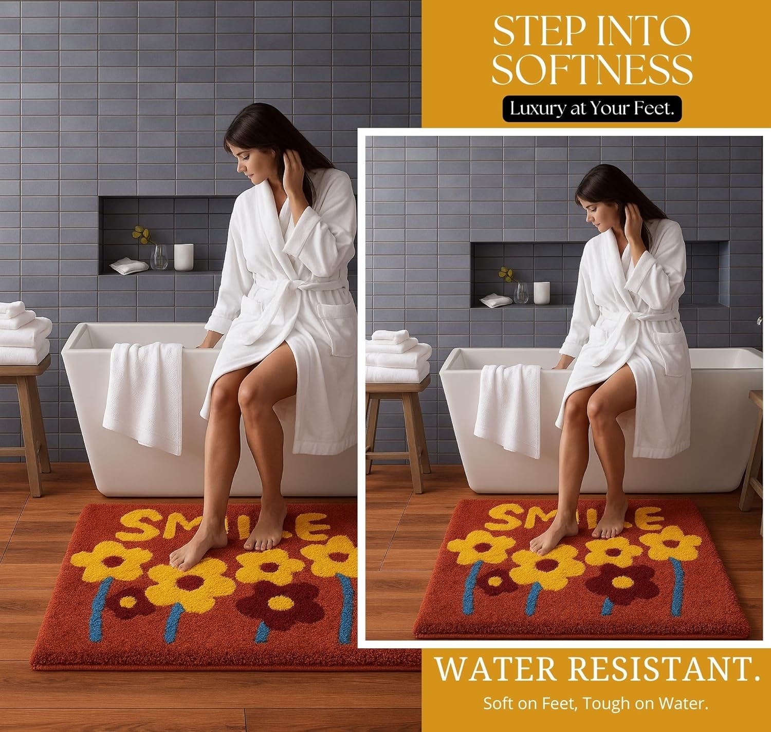 Happy Days - Anti-Slip Microfibre Doormat (40x60 cm) - Pack of 1