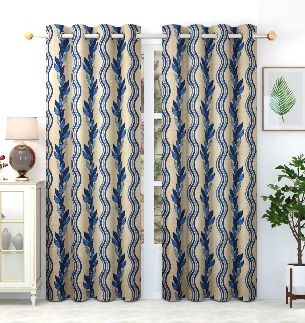Heather - Blue Curtains (Set of 2) - Discontinued