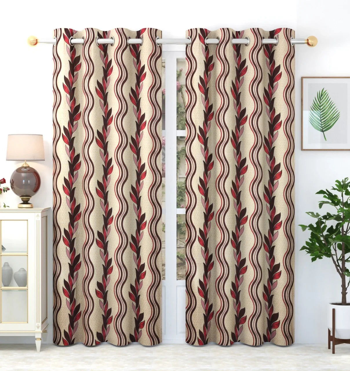 Heather - Red Curtains (Set of 2) - Discontinued