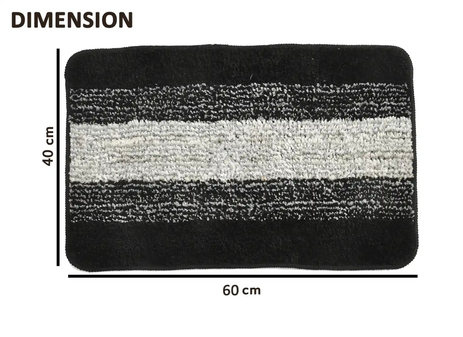 Holland - Black Microfibre Doormat (Pack of 2)