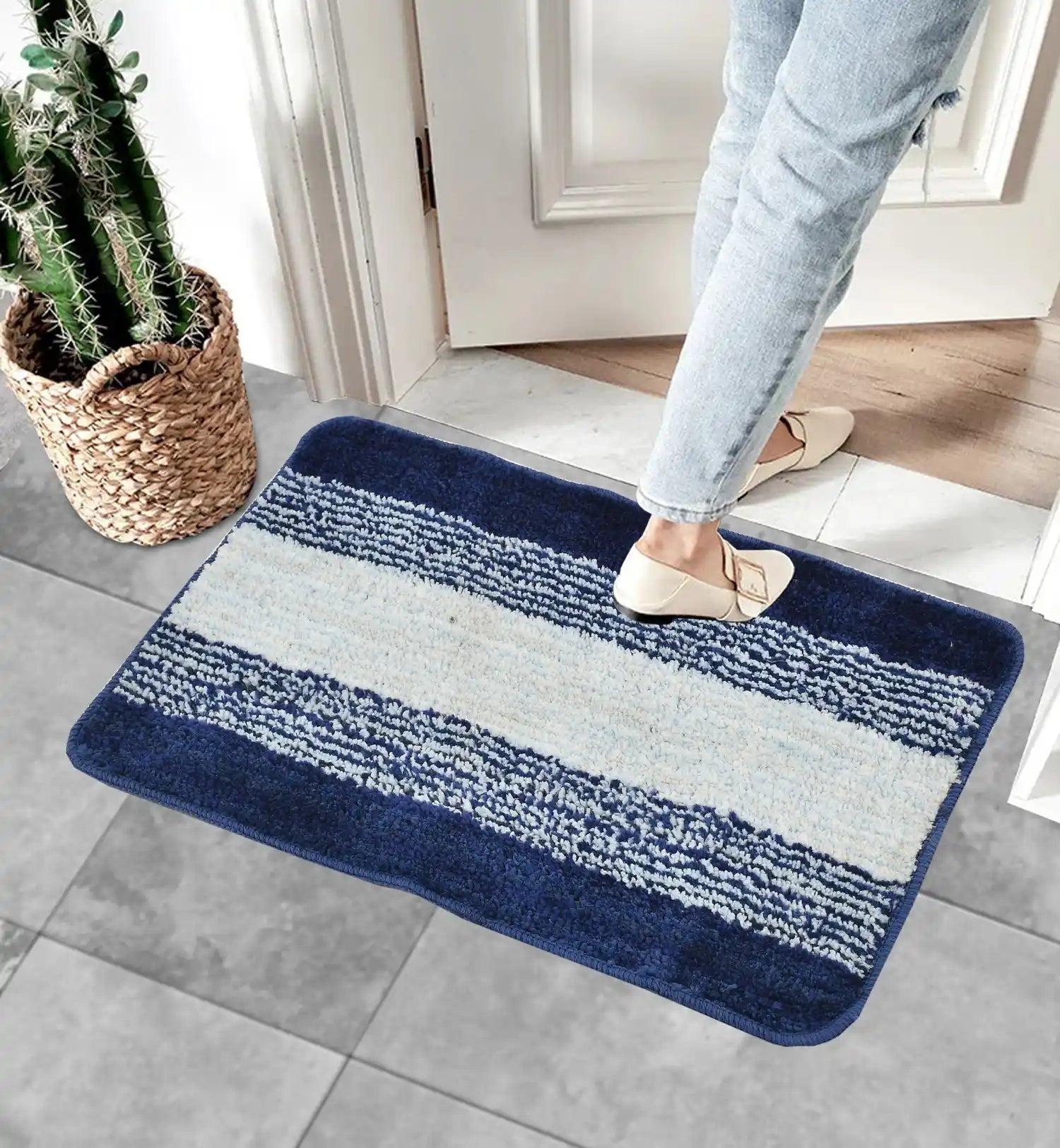 Holland - Royal Blue Microfibre Doormat (Pack of 2)