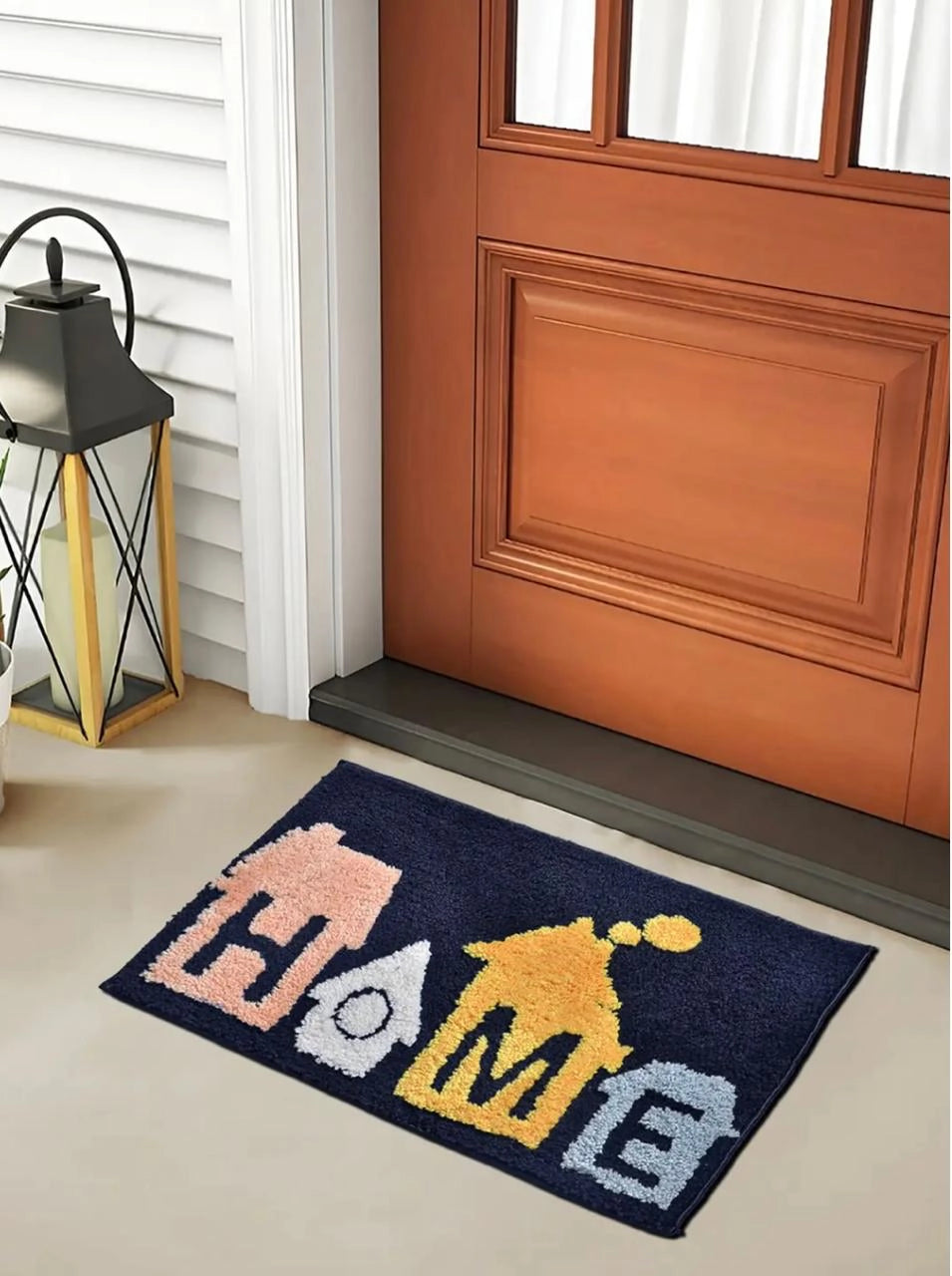 Home Blue - Anti-Slip Microfibre Doormat (40x60 cm) - Pack of 1