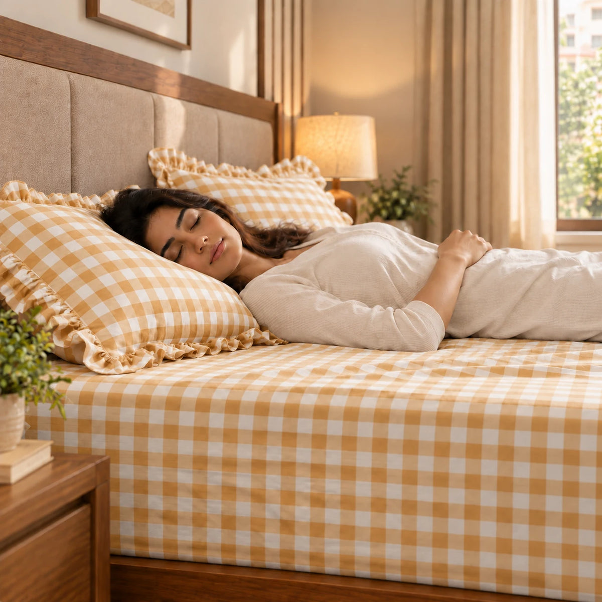 Juliette Dessert - 5 Pieces - Ruffle Frill Bedding Set (90 x 100 inches)